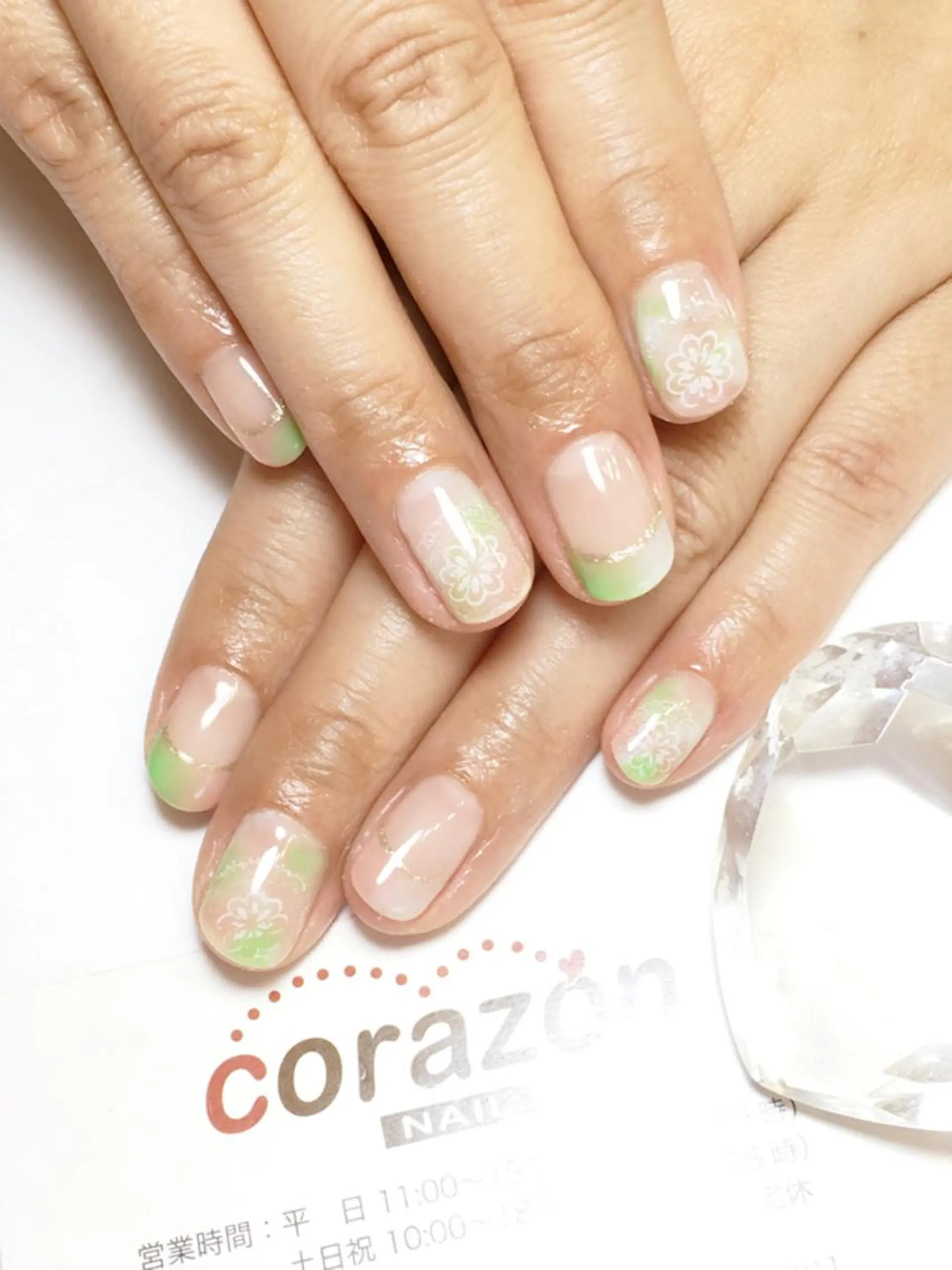 ネイル フレンチネイル グラデーション レース corazon所属・ネイリスト aicoのネイルデザイン