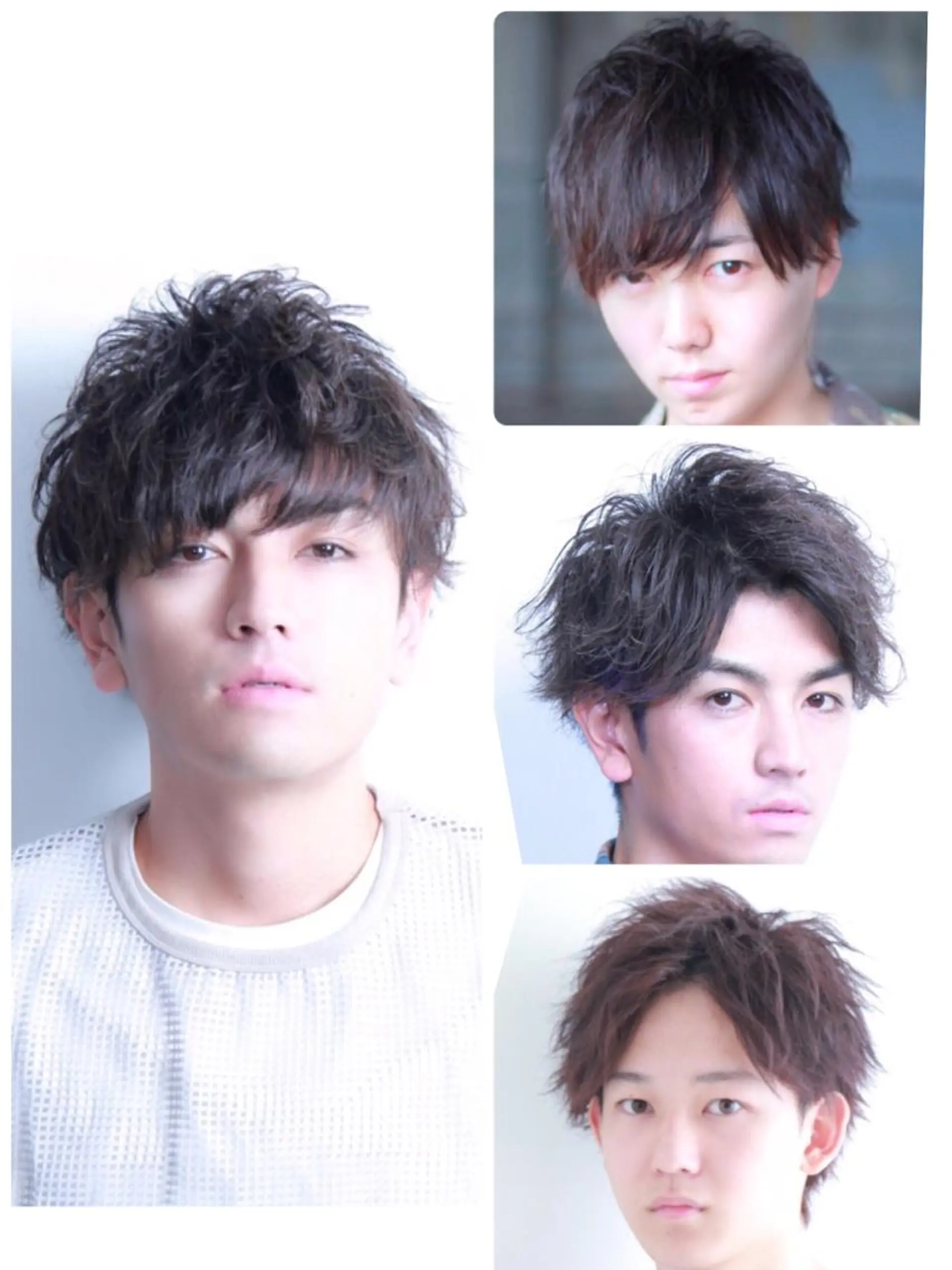 ミディアム パーマ メンズ アップバング メンズヘア特化 崎田 成人のヘアスタイル