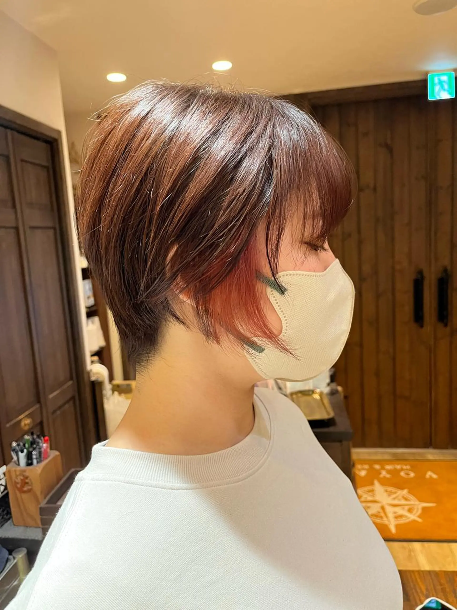 ショート カラー ブリーチ ブリーチなしカラー 縮毛矯正 ヘアカラー VOYAGE所属・中園 康のヘアスタイル