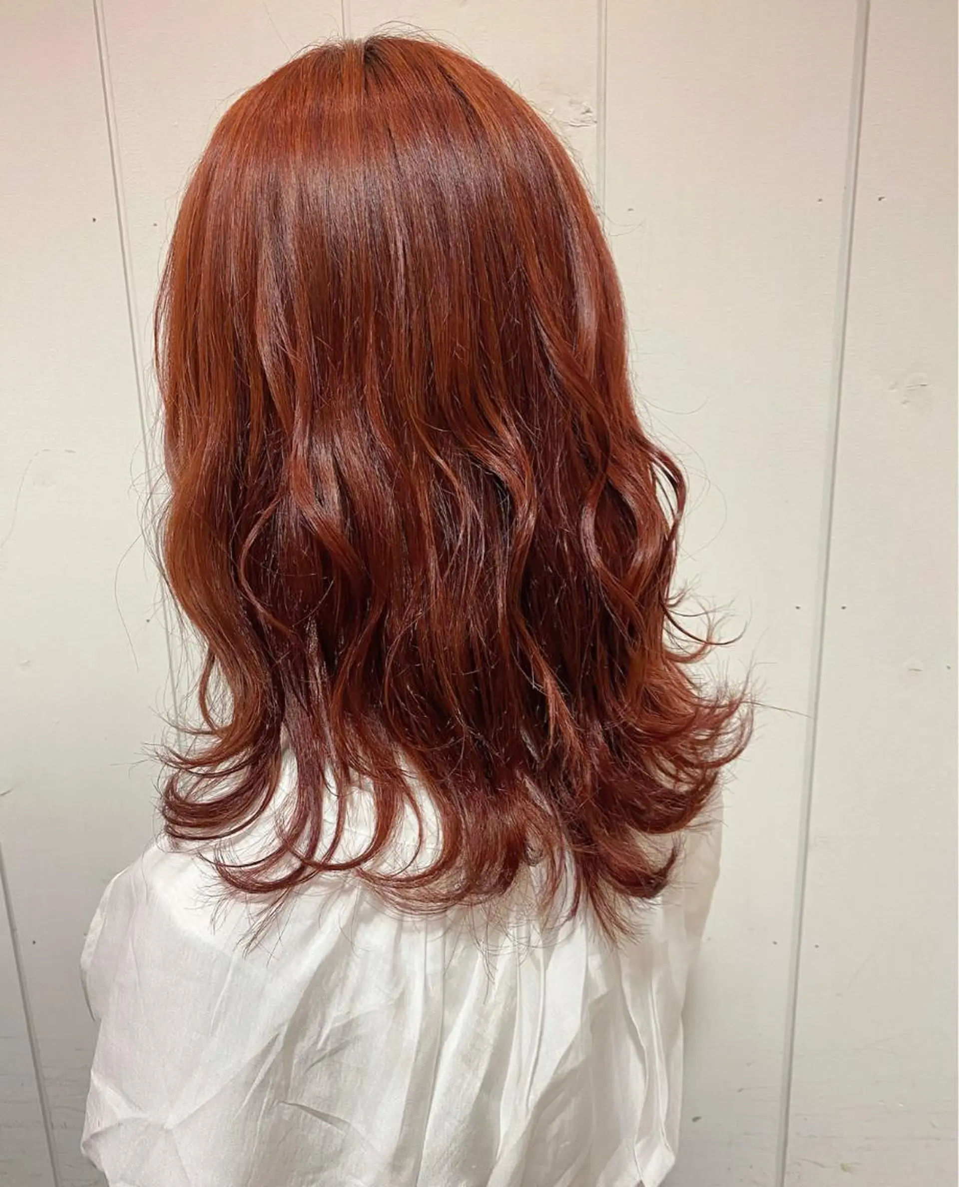 セミロング カラー レッドカラー 🫧顔周りカット 🫧樫村優香のヘアスタイル