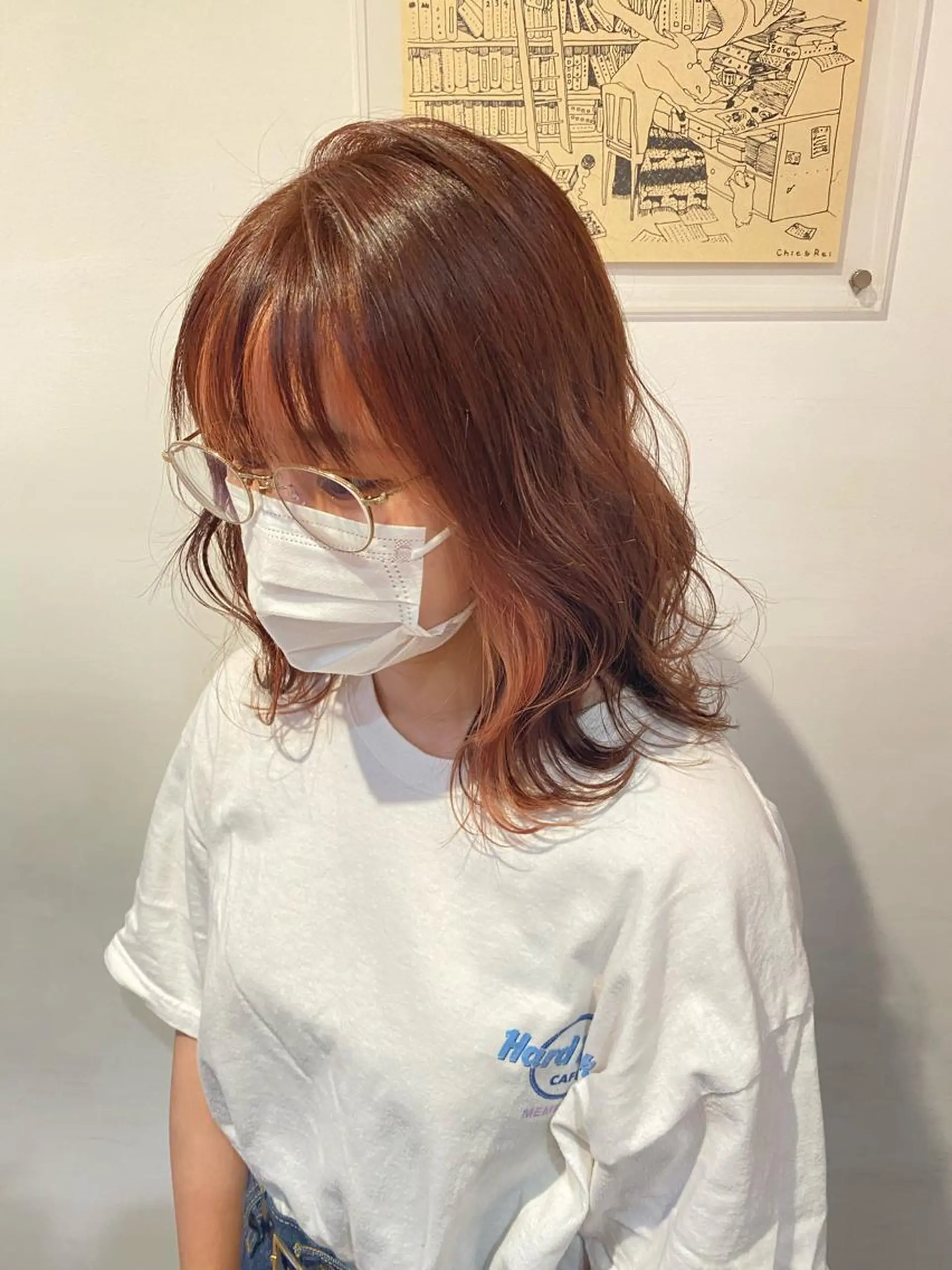 ミディアム カラー カット ヘアカラー トリートメント わかばやし ゆうこのヘアスタイル