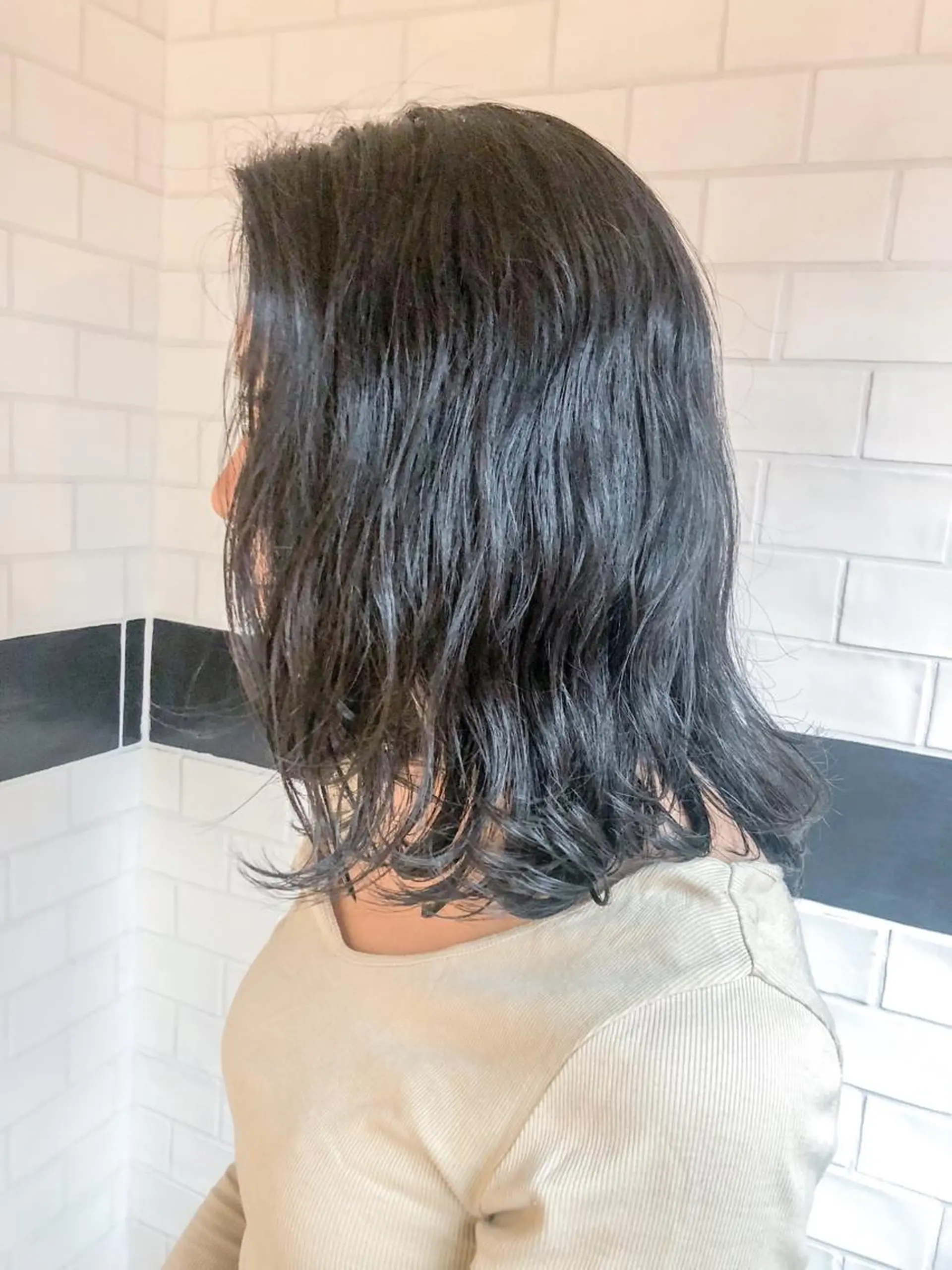 ミディアム カラー 透明感カラー ダークグレー カット トリートメント ボブ／髪質改善／ 銀座／CHIEのヘアスタイル