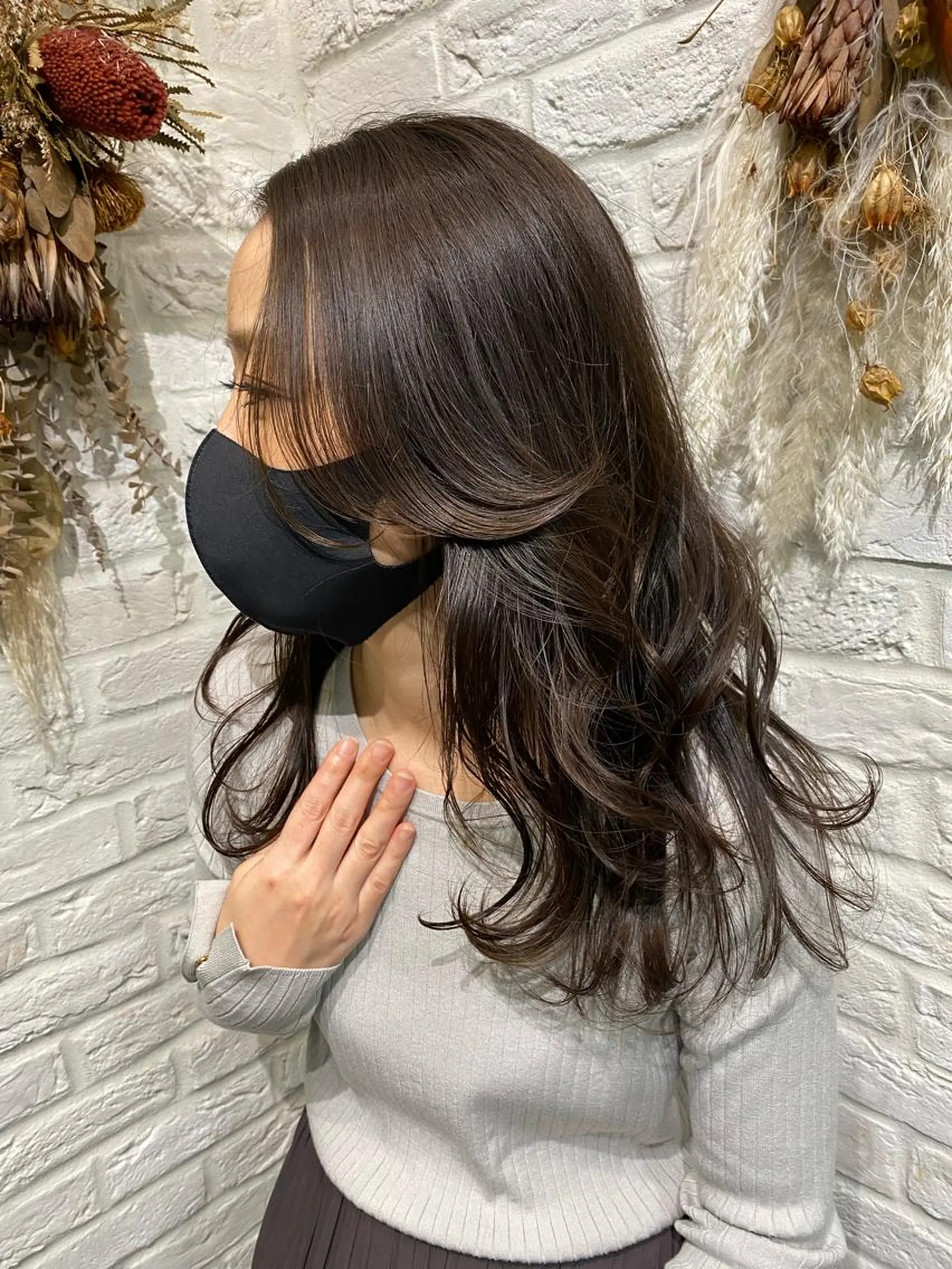 ロング カラー ヘアアレンジ アッシュ アッシュグレー アッシュグレージュ グレージュ 韓国風ヘア Seasonal〜（シーズナル）所属・伊藤 早人のヘアスタイル