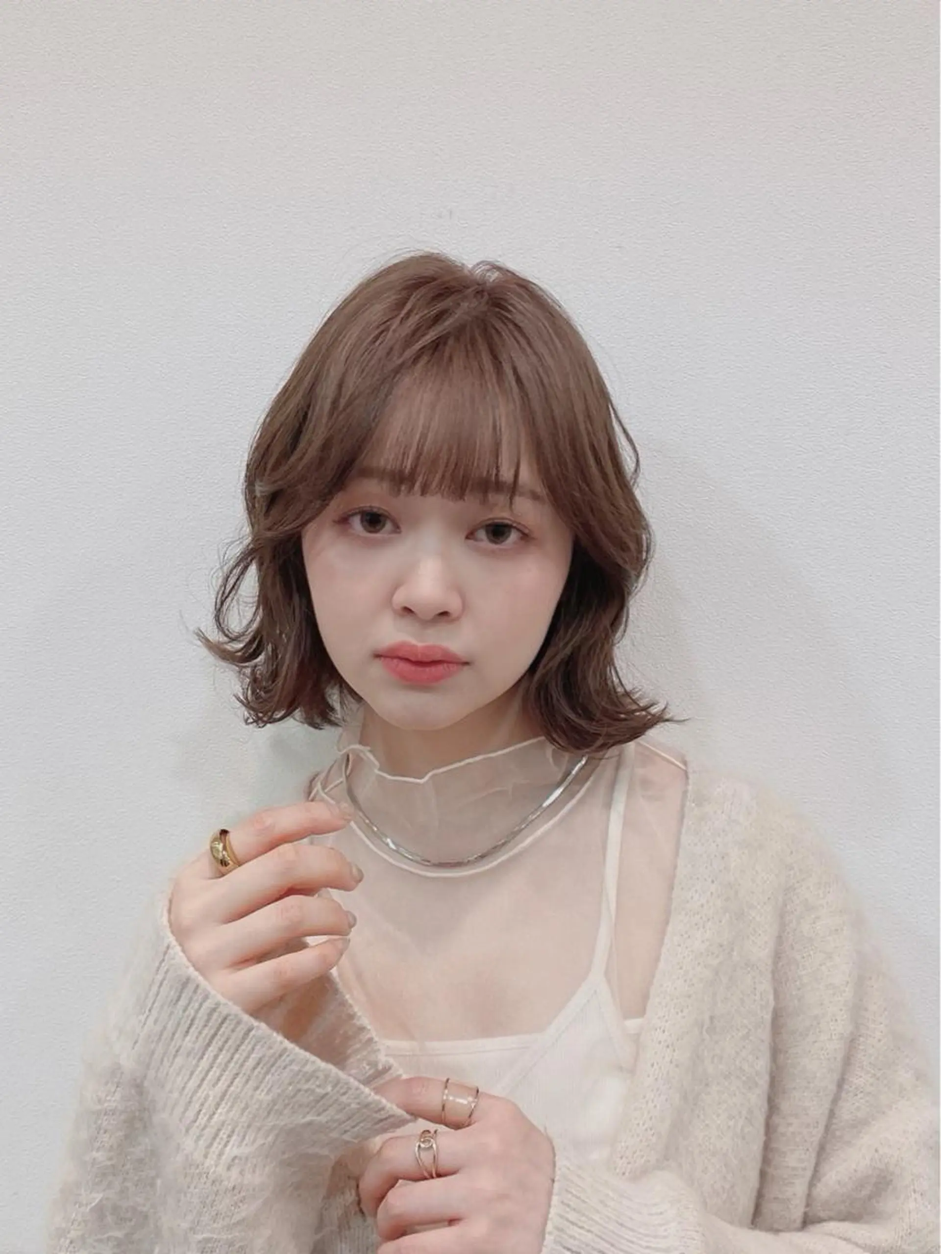 ミディアム パーマ カット パーマ 須賀 一美のヘアスタイル