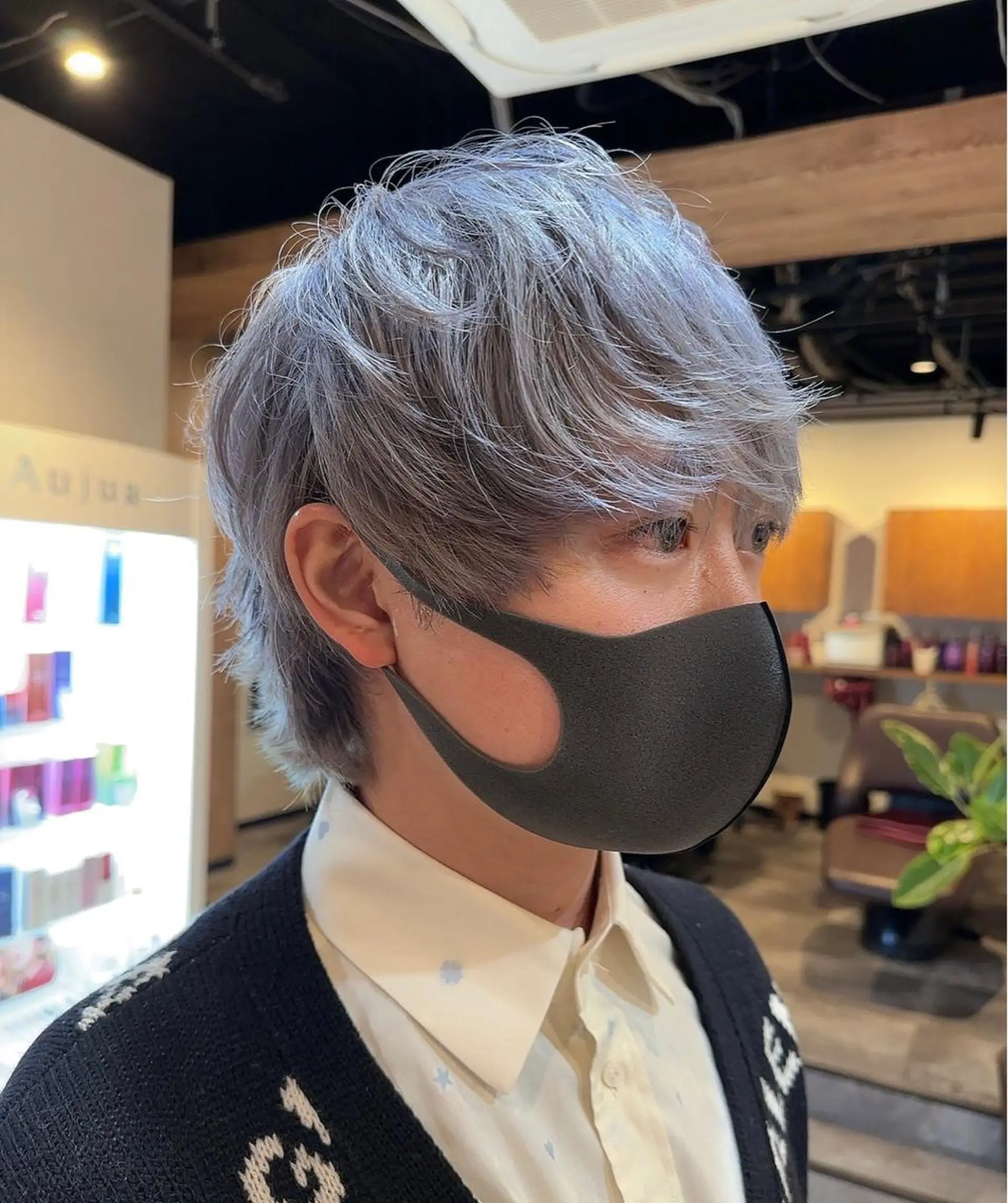 カラー メンズ ヘアカラー 髪質改善&ストレート ‪✂︎‬鈴木青樹のヘアスタイル