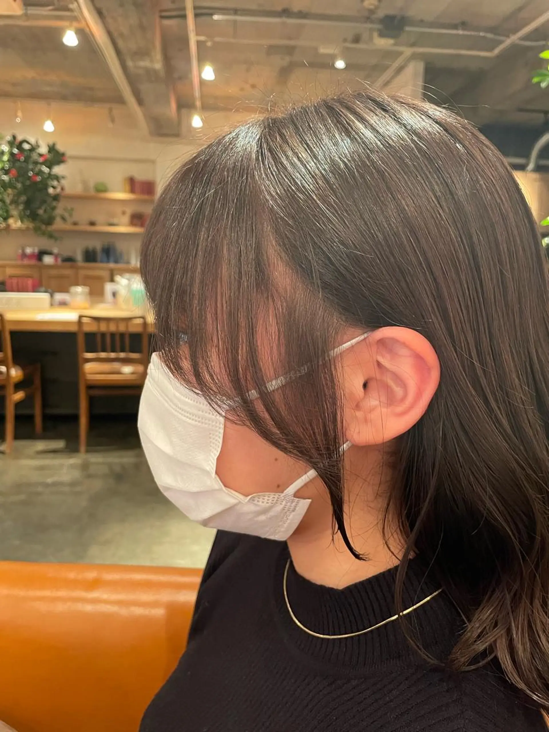 ミディアム カラー ヘアアレンジ アッシュ 顔周りカット 韓国風ヘア 韓国風カット/ 髪質改善 黒崎のヘアスタイル