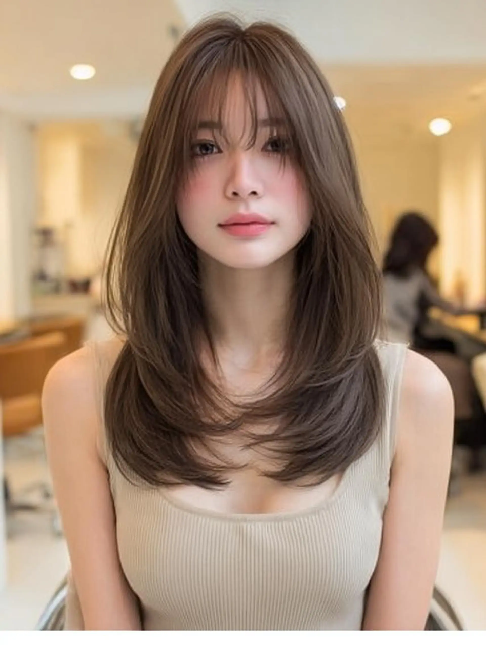 セミロング ハッシュカット 髪質改善 レイヤーカット 縮毛矯正 トリートメント カット ヘアカラー トリートメント 生艶髪＆レイヤー🔔 渋谷お薦めNo.1✨のヘアスタイル