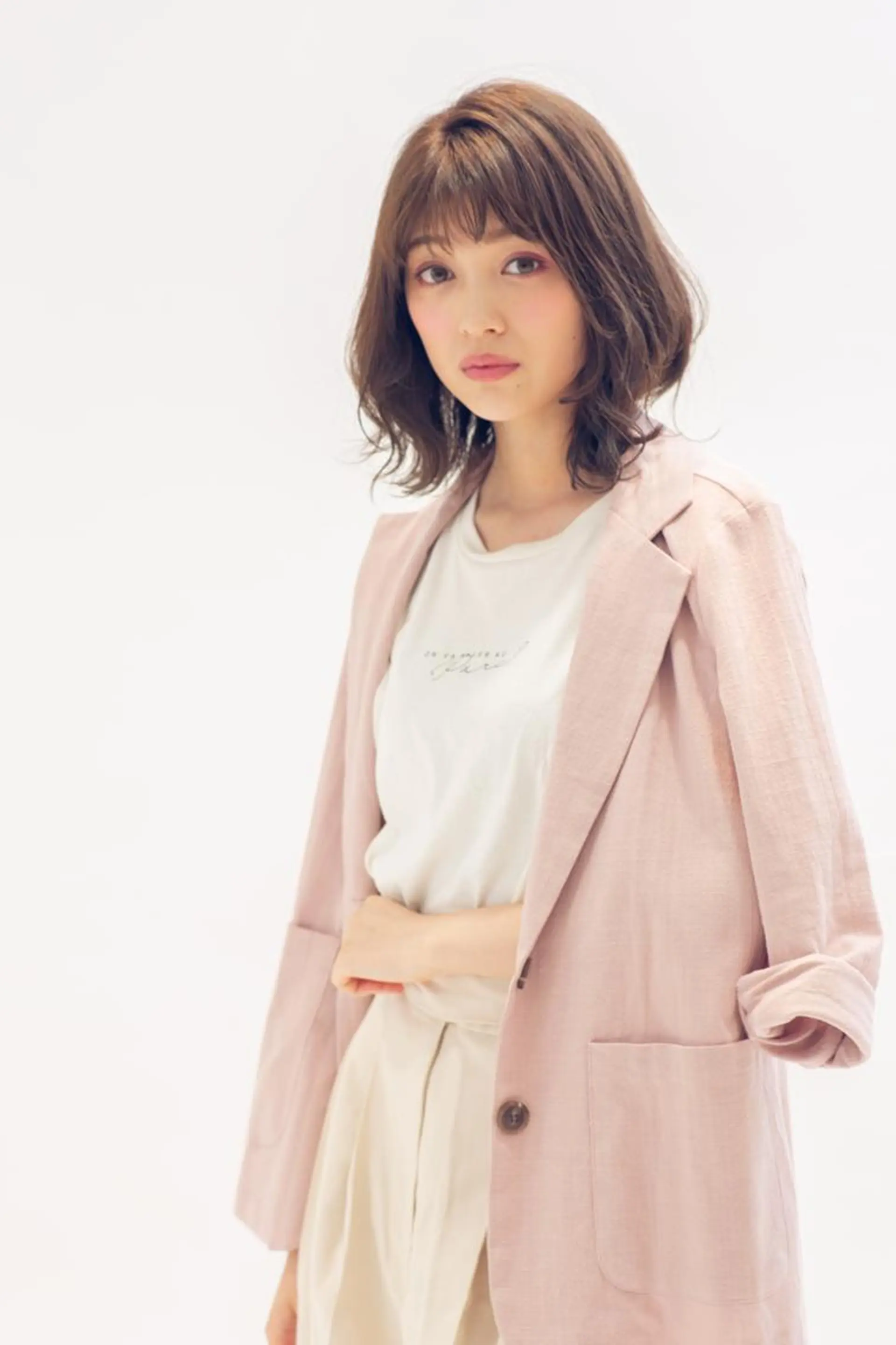 ミディアム カット ヘアカラー トリートメント 艶カラー/髪質改善/ はかまた🕊️のヘアスタイル