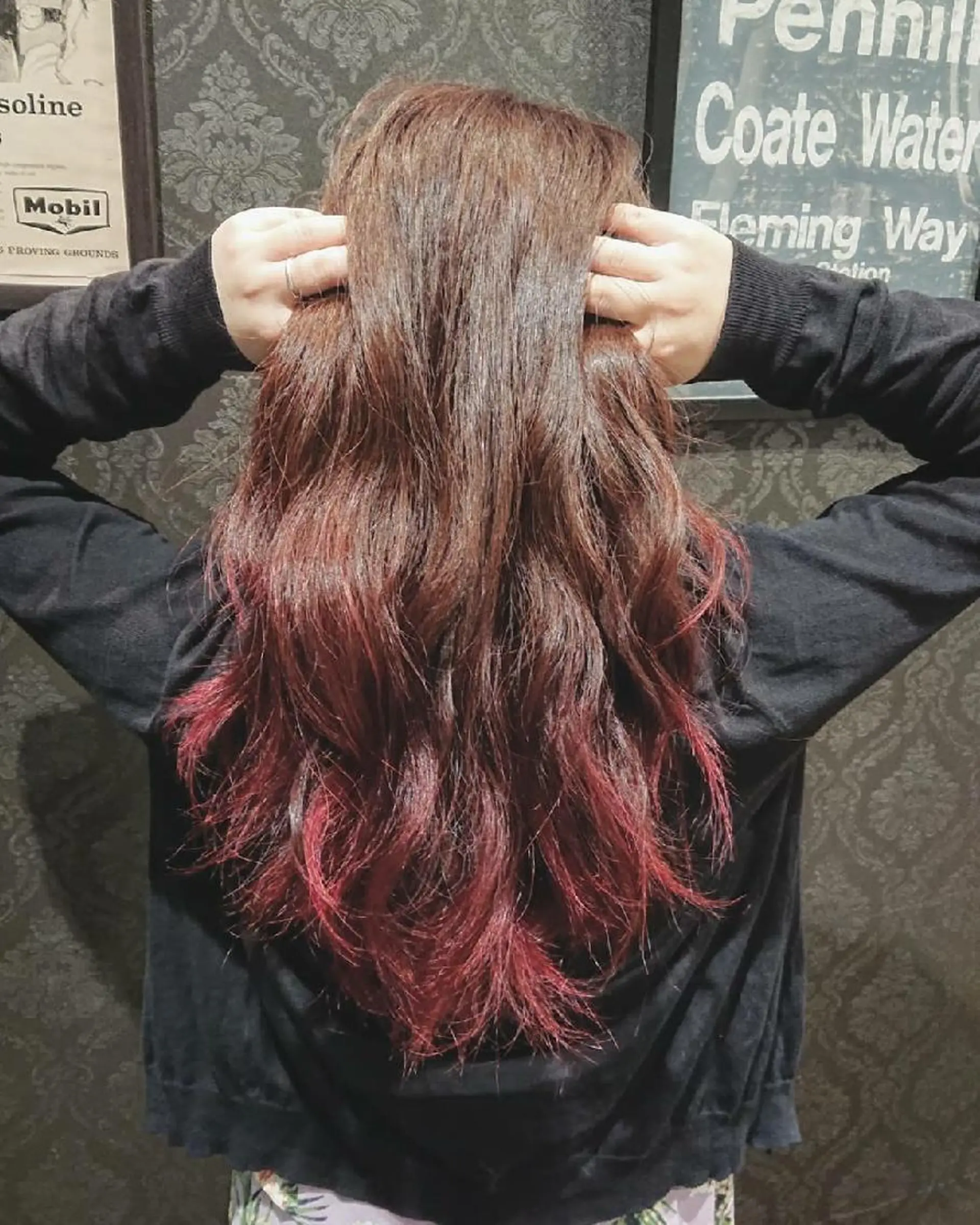 セミロング カラー バレイヤージュ ピンクカラー レイヤーカット カット ヘアカラー 保住 恭平のヘアスタイル