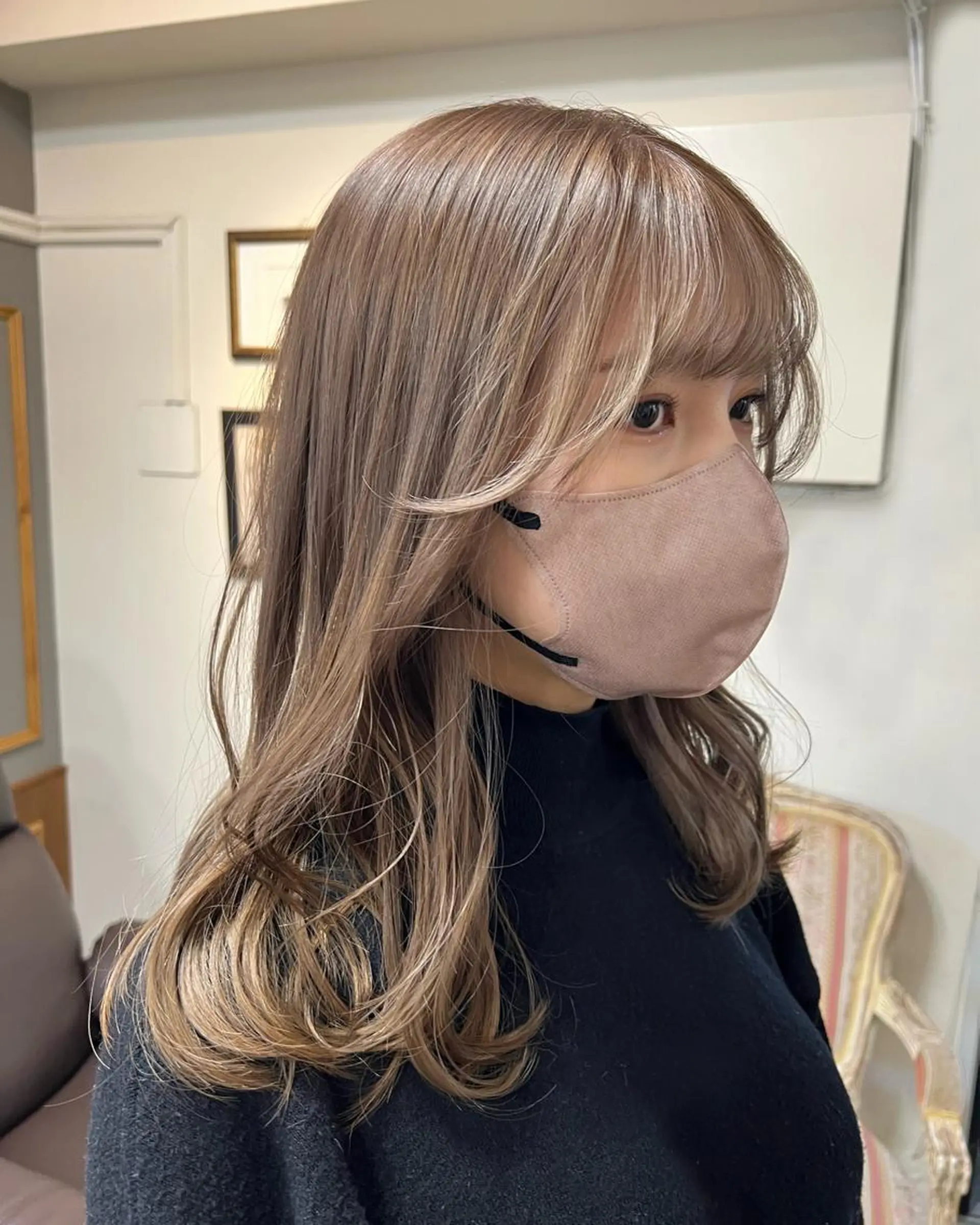 セミロング カラー ブリーチ ヘアカラー トリートメント まろやか透明感カラー ♡MANAのヘアスタイル