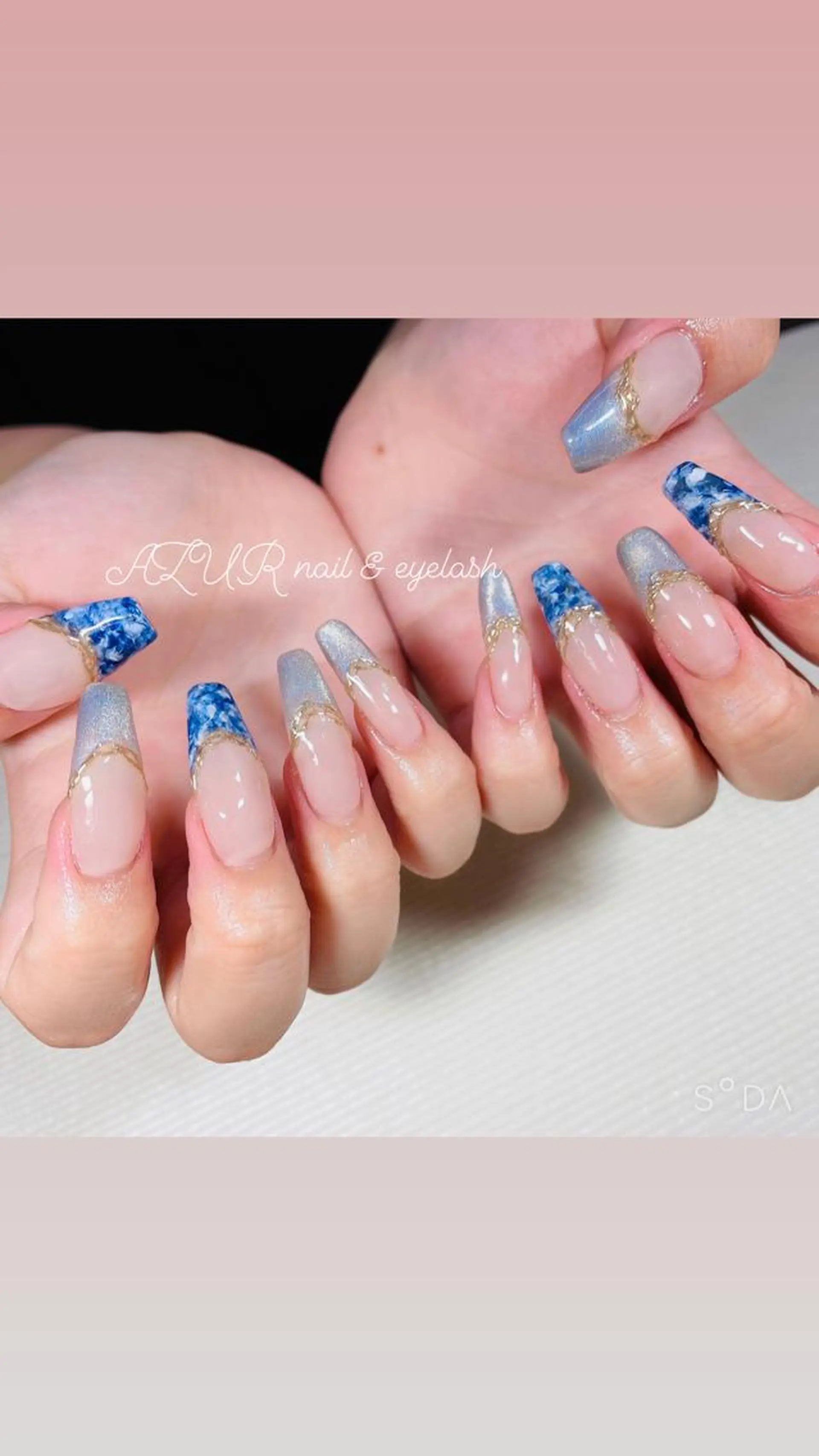 ネイル ロングネイル スカルプネイル AZUR N&eyelashのネイルデザイン