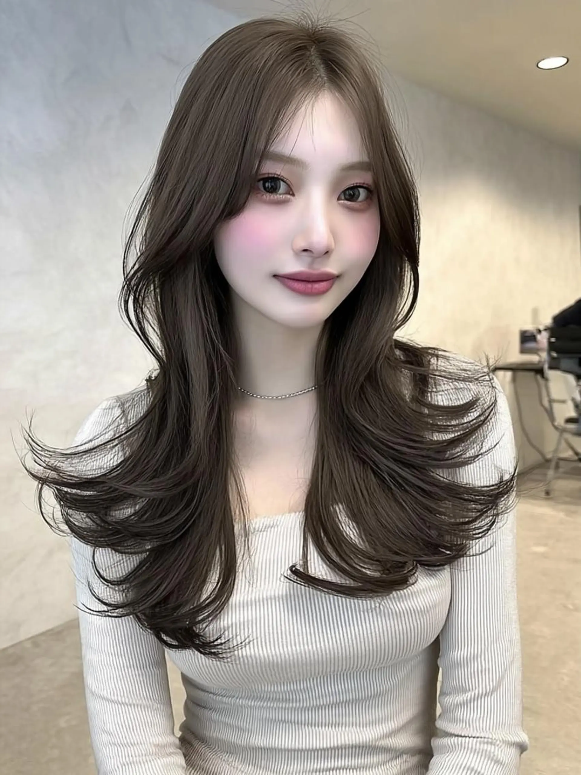 セミロング 髪質改善 縮毛矯正 ヘアカラー トリートメント 野間 ひなののヘアスタイル