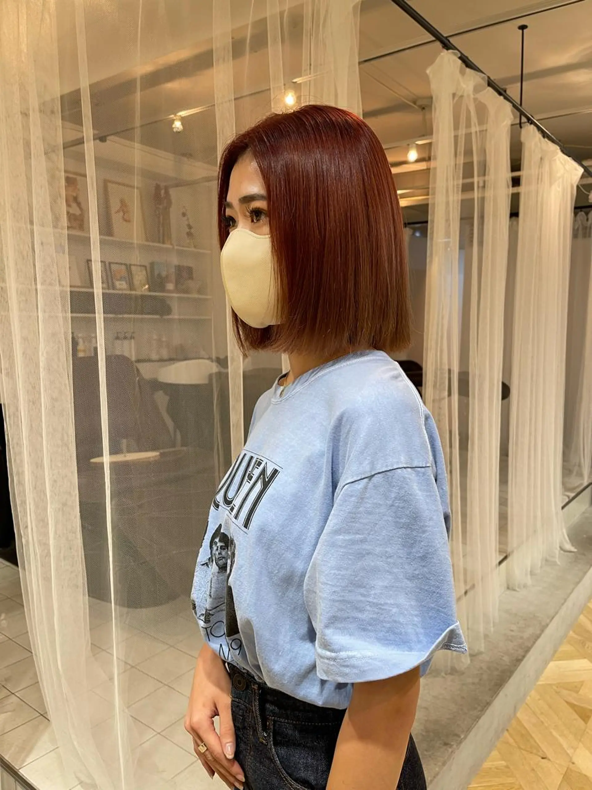 カラー ベージュカラー ピンクカラー ピンクベージュ ボブ/レイヤー /河内温太のヘアスタイル