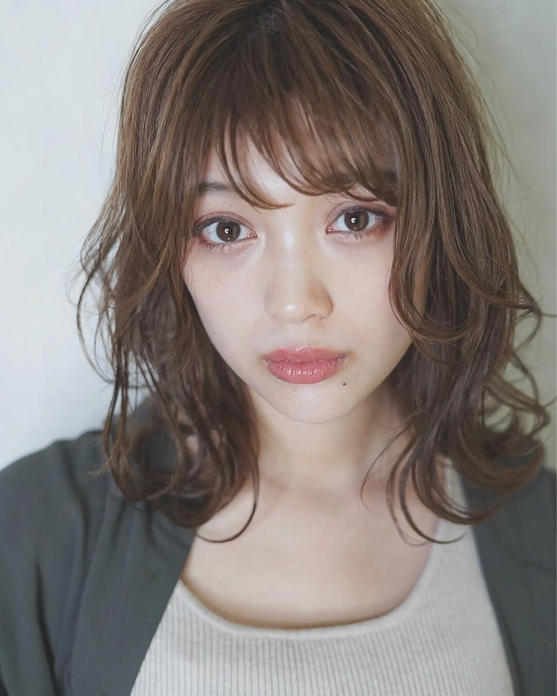 ミディアム 切りっぱなしボブ ミディアムレイヤー ミディアムパーマ ボブ 髪質改善 トリートメント This所属・🟦髪質改善6年 💊YAMAMOTOのヘアスタイル