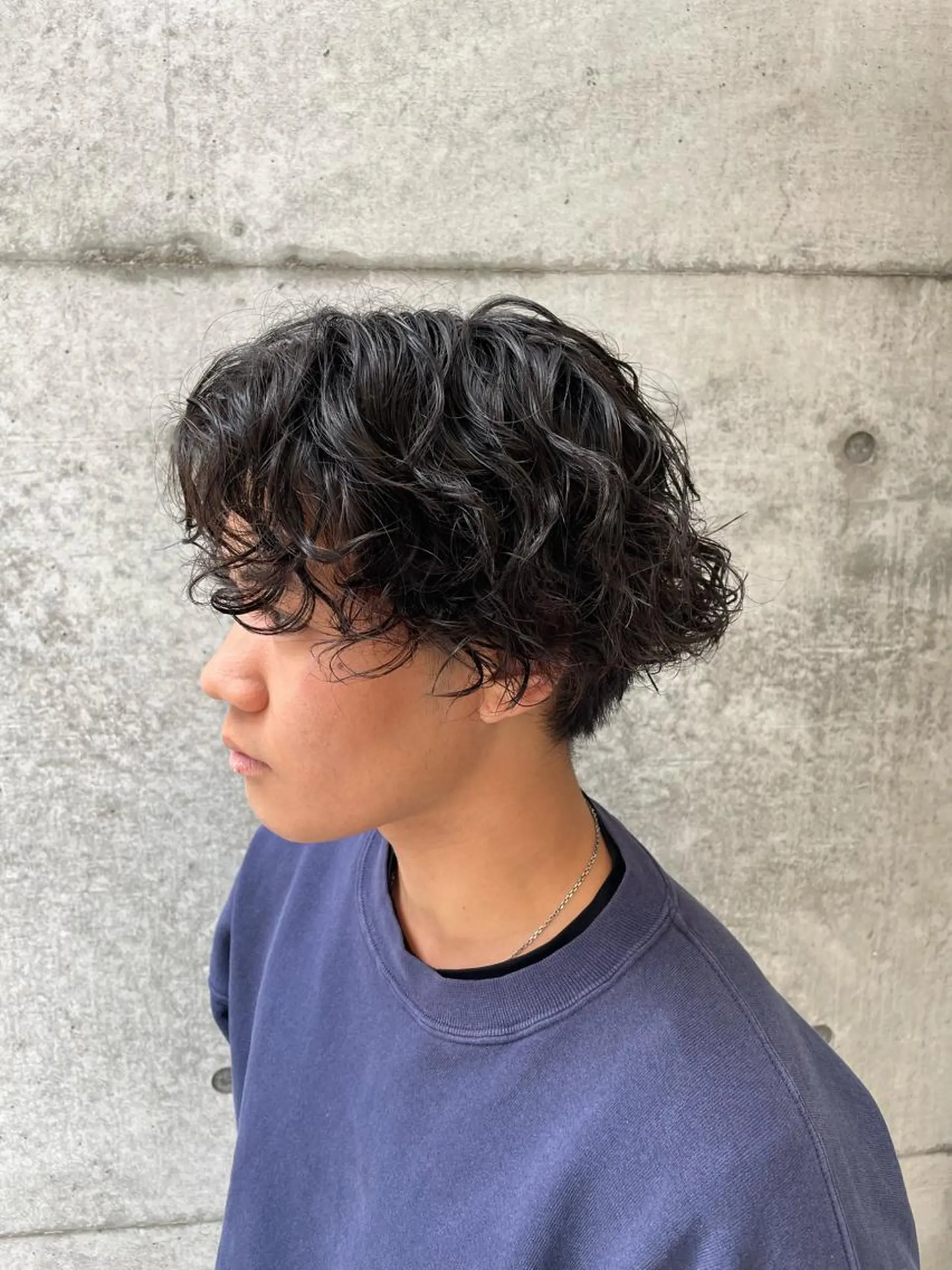 ショート パーマ メンズ ショートボブ メンズバレイヤージュ メンズブリーチ ダウンパーマ メンズハイライト カット パーマ トリートメント 南堀江メンズ ▫️SOSHI▫️のヘアスタイル