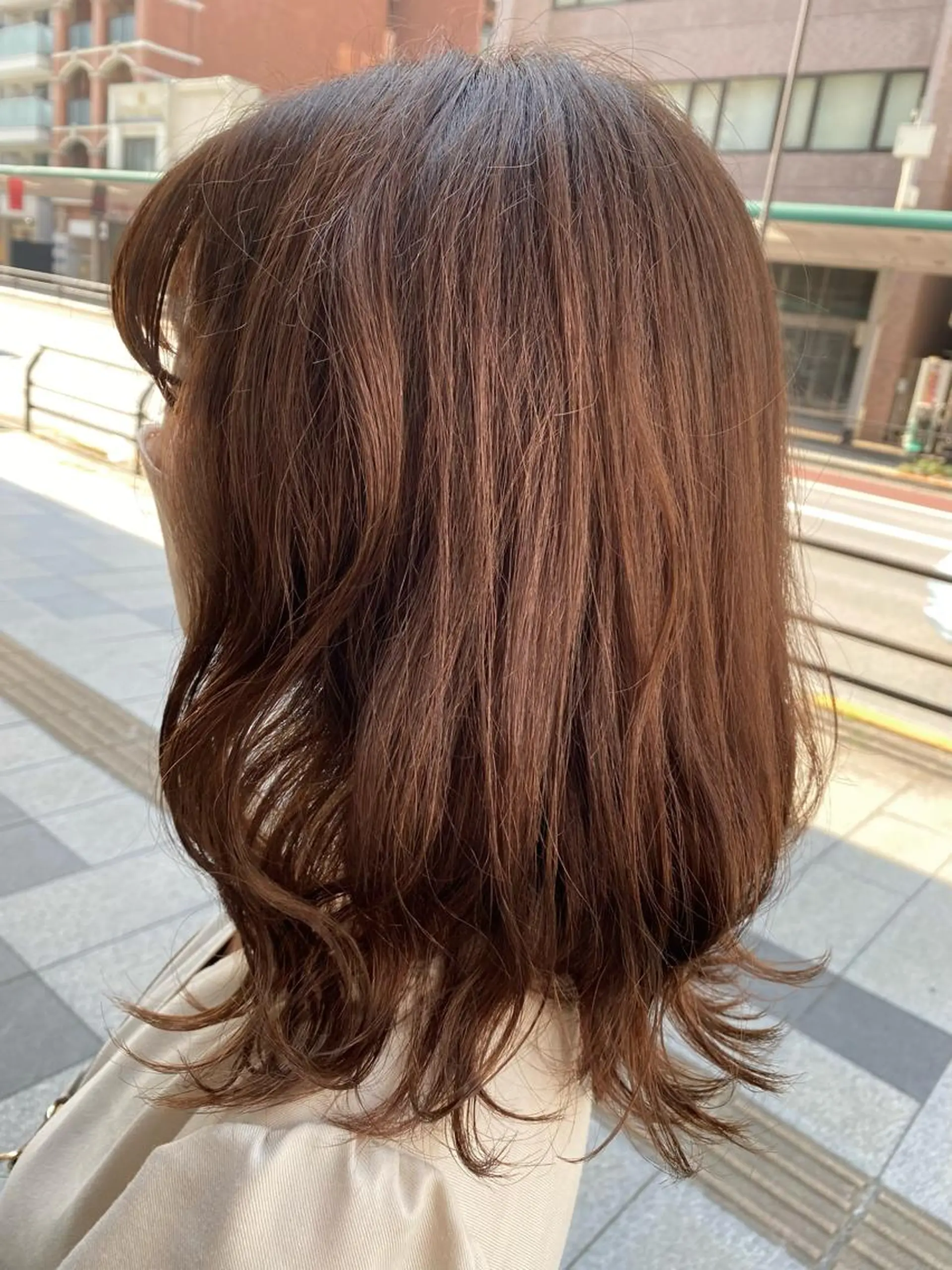 セミロング カラー ベージュカラー カット ヘアカラー トリートメント 特殊カラー特化 ✂️SHIAN フジのヘアスタイル