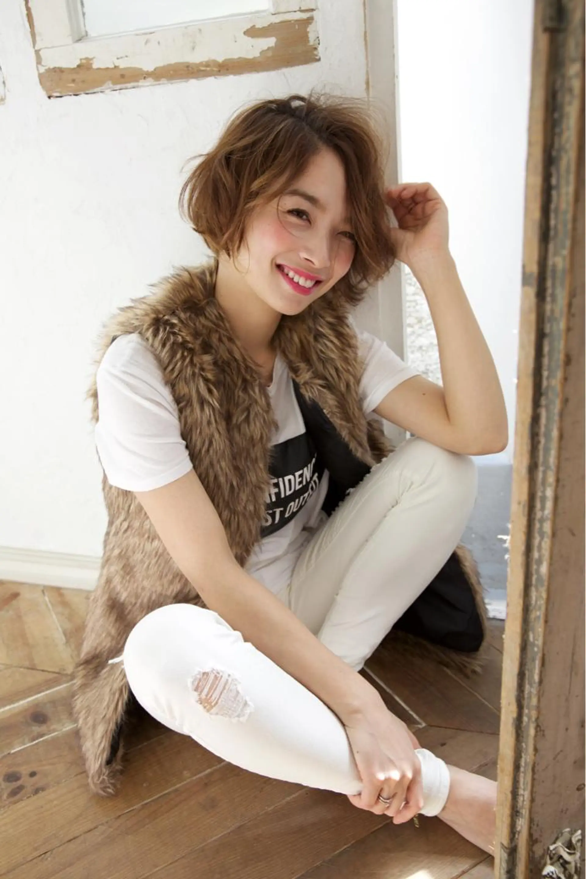 ショート ミディアム カラー パーマ attrait(アトレ)藤沢所属・高瀬 信幸のヘアスタイル