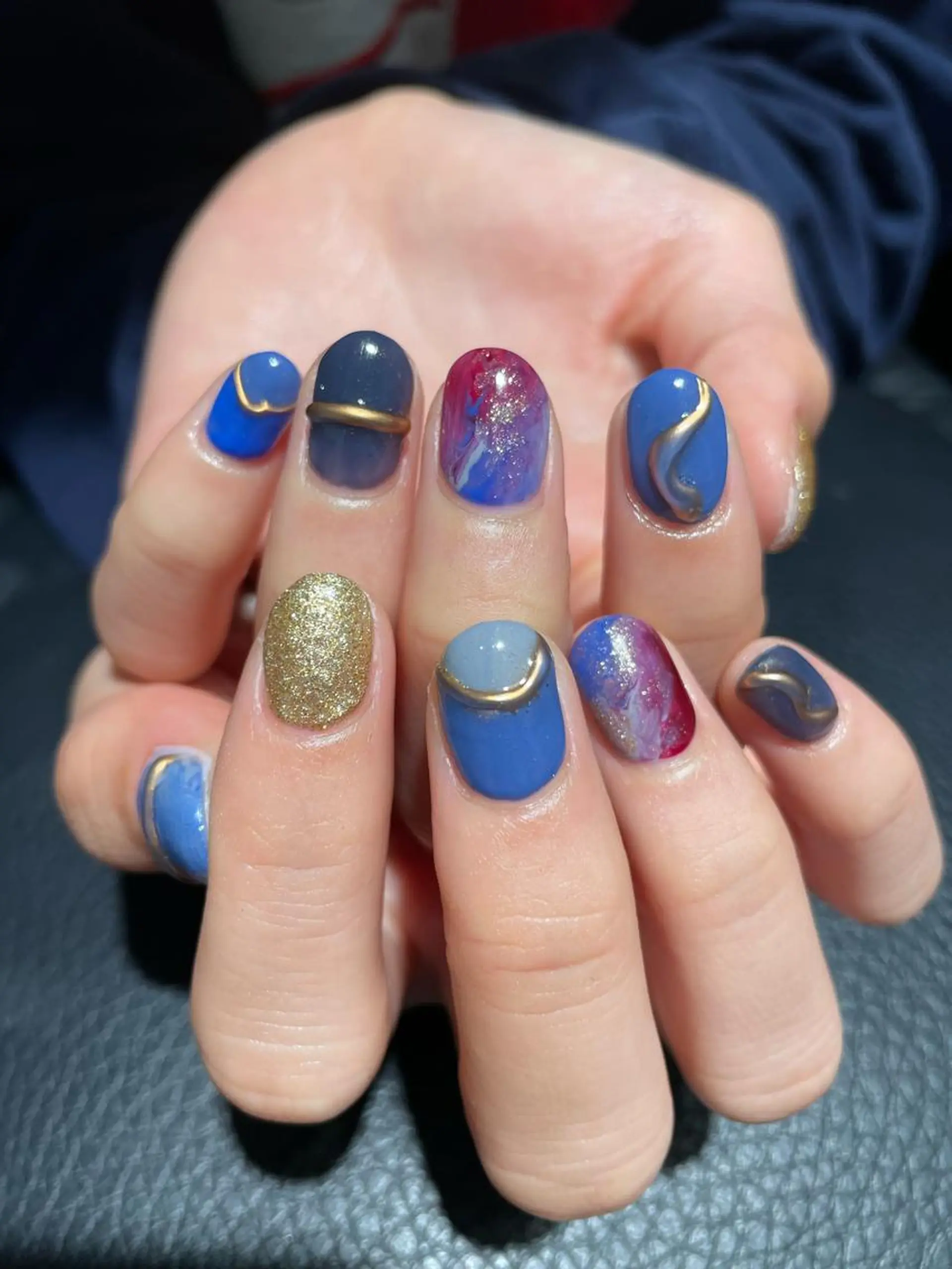 ネイル ブルー HAIR MAKE Aila所属・Aila.nail _F_AYUMIのネイルデザイン