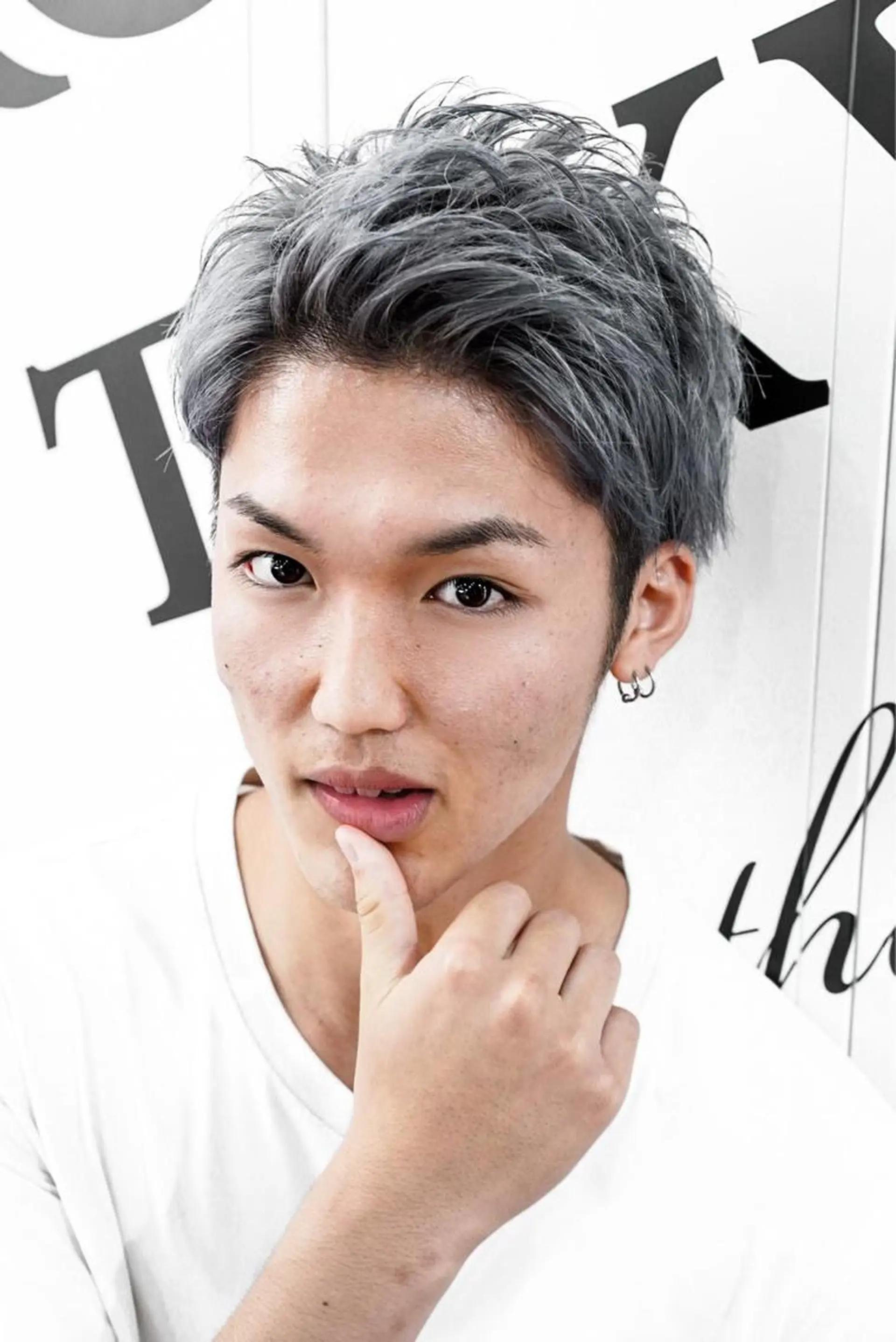 ショート メンズ アップバング メンズブリーチ ショートヘア カット ヘアカラー 新宿メンズNo.1 代表:中野拓也のヘアスタイル