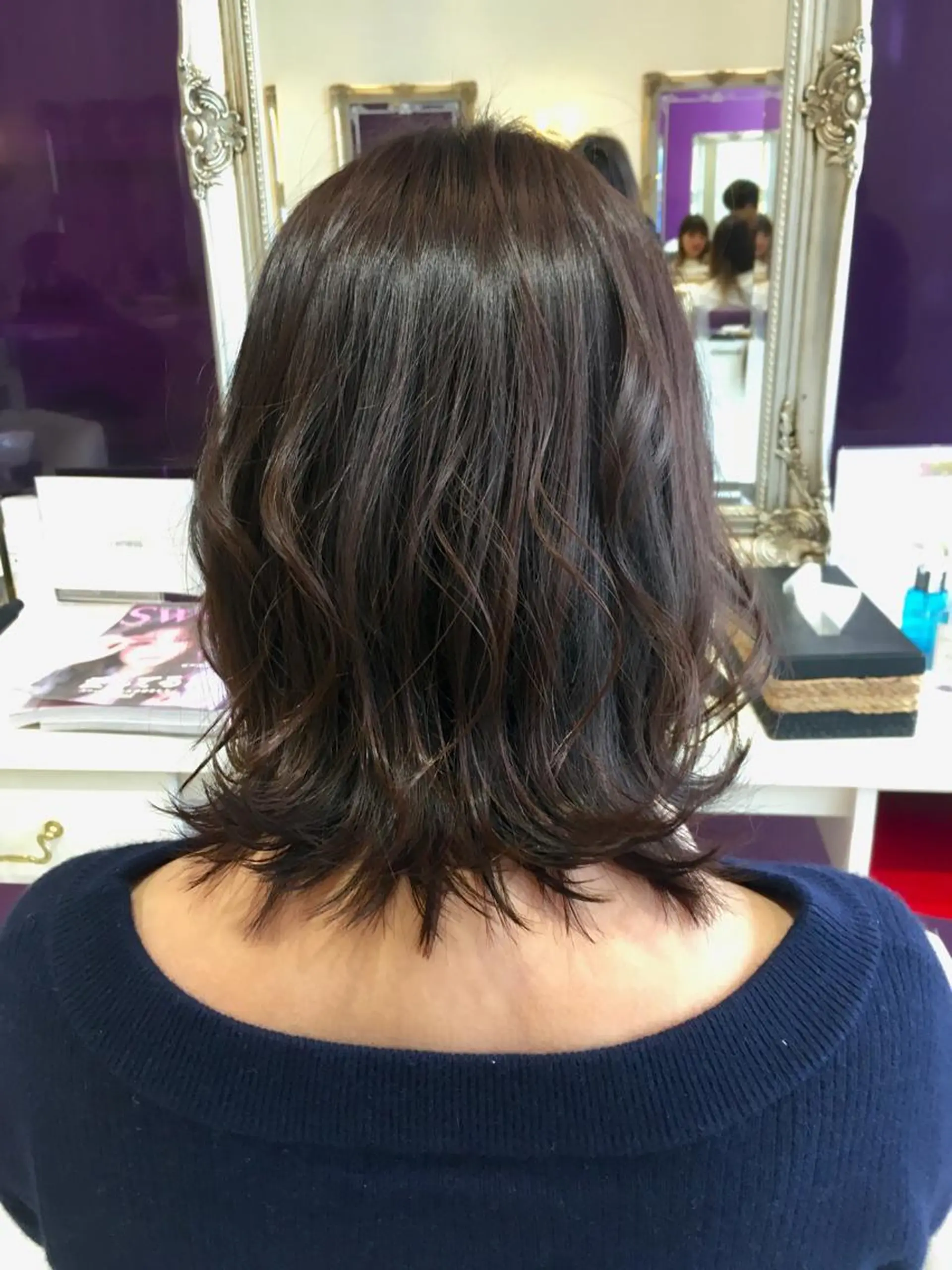 ミディアム カラー ベージュカラー ラベンダーカラー ラベンダーベージュ 農添 杏のヘアスタイル