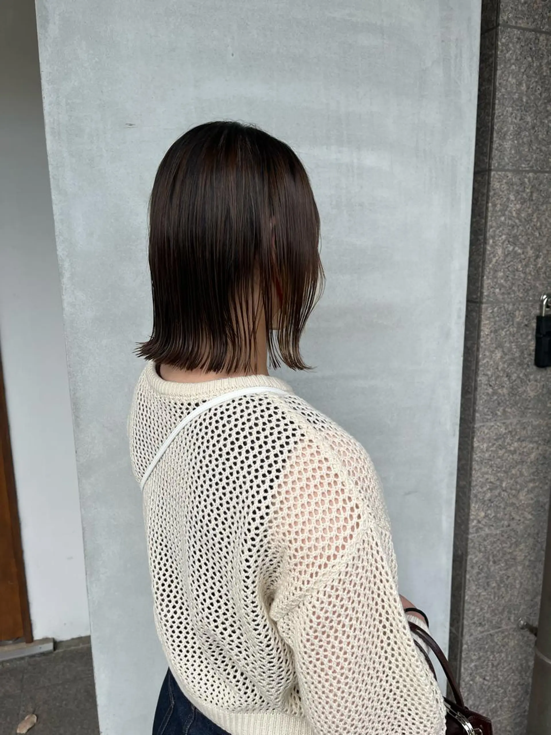 ミディアム 切りっぱなしボブ ボブ Leyシェアサロン所属・中井亜未/ 姫路ボブのヘアスタイル