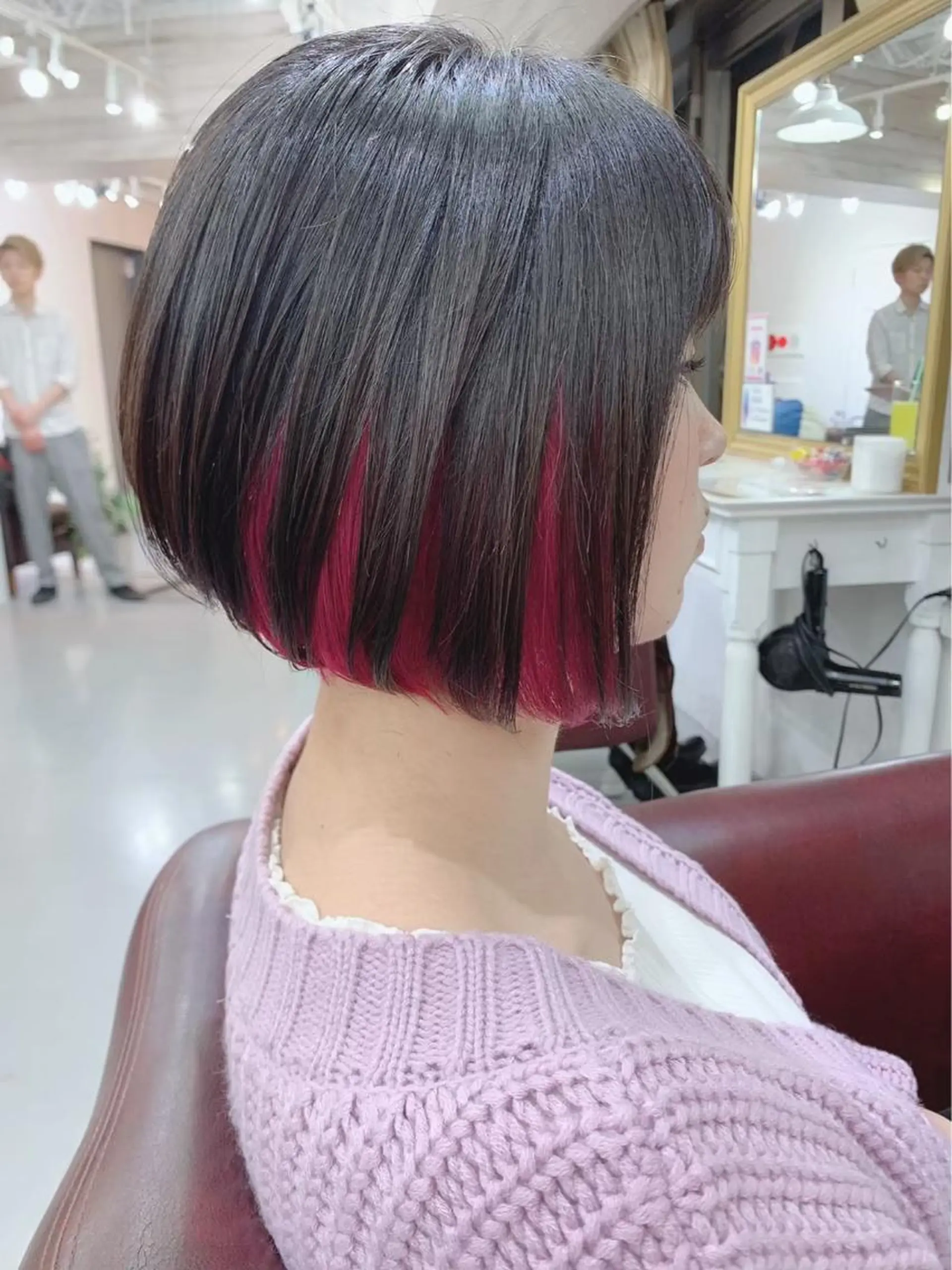 ショート カラー ヘアアレンジ ベージュカラー ブリーチ グレージュ ハイトーンカラー インナーカラー 👑最高級エクステ 👑新宿/タイセイのヘアスタイル
