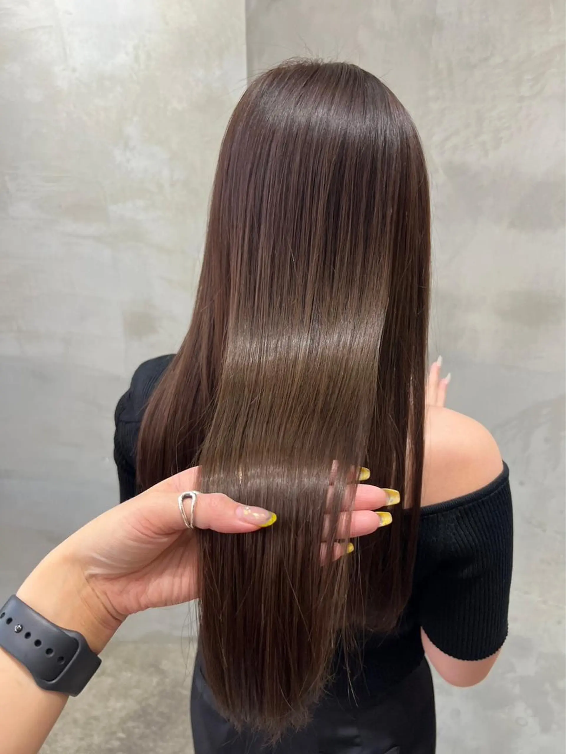 セミロング ヘアカラー トリートメント 韓国ヘア/ベージュ カラー/髪質改善/涼のヘアスタイル