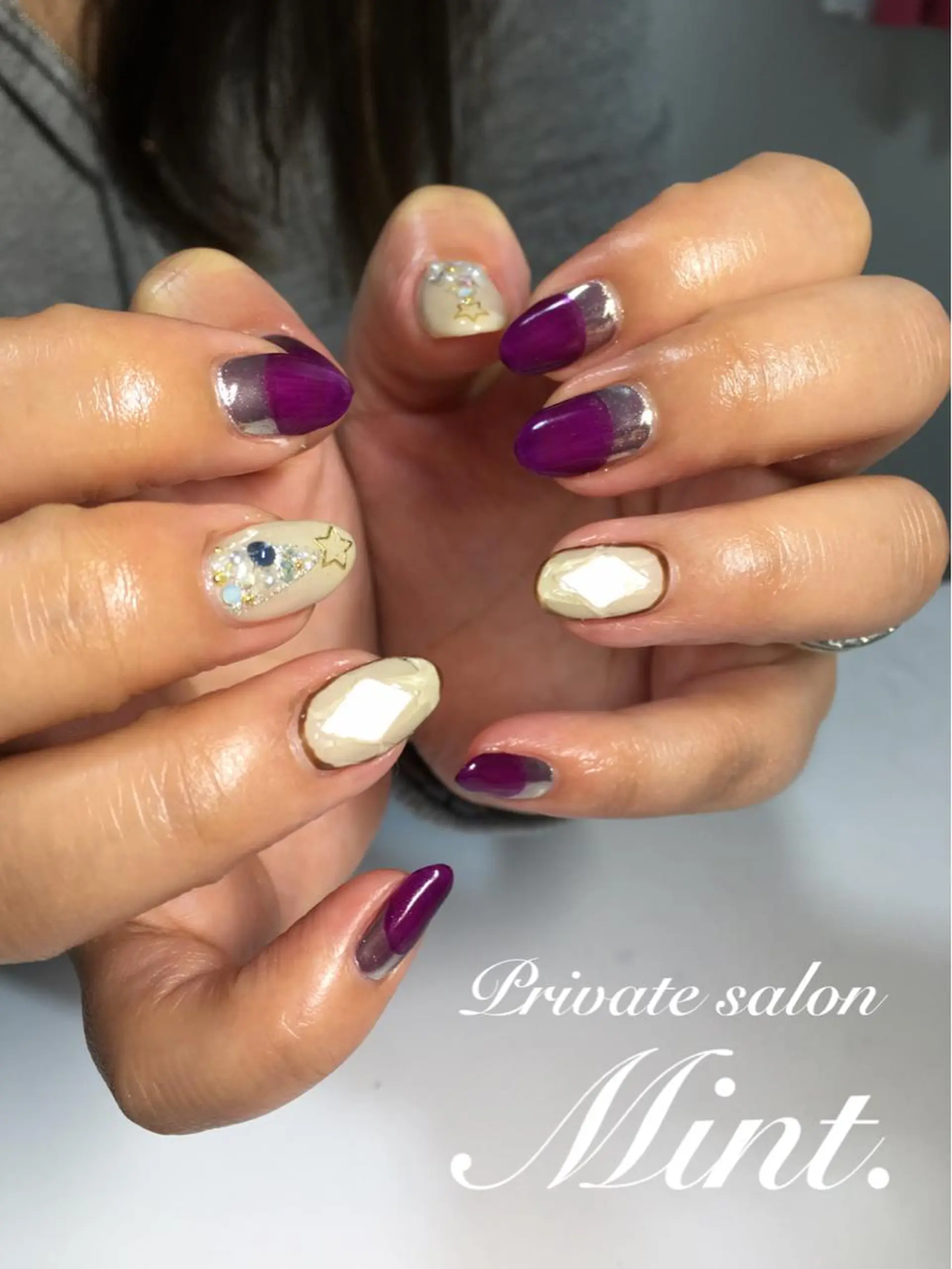 ミディアム ネイル ジェルネイル ハンドネイル Mint. nailのネイルデザイン