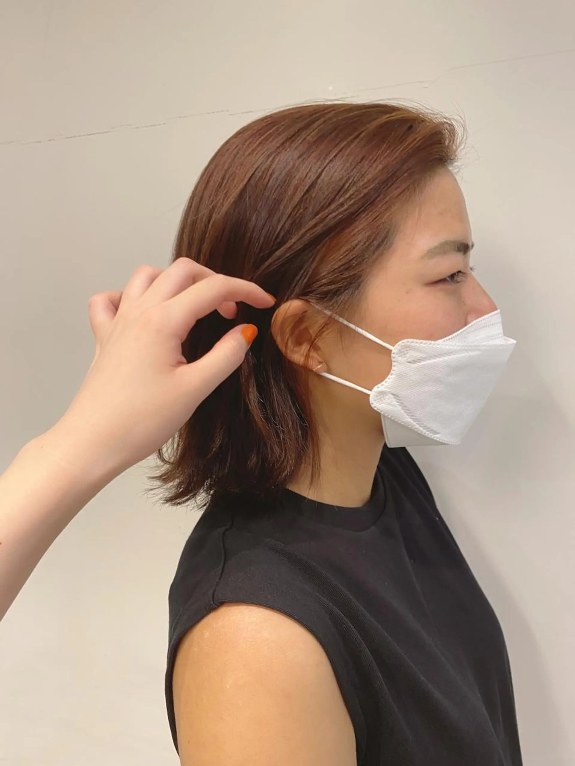 ミディアム カラー 頭皮につけないカラー /白髪ぼかし/実加永のヘアスタイル