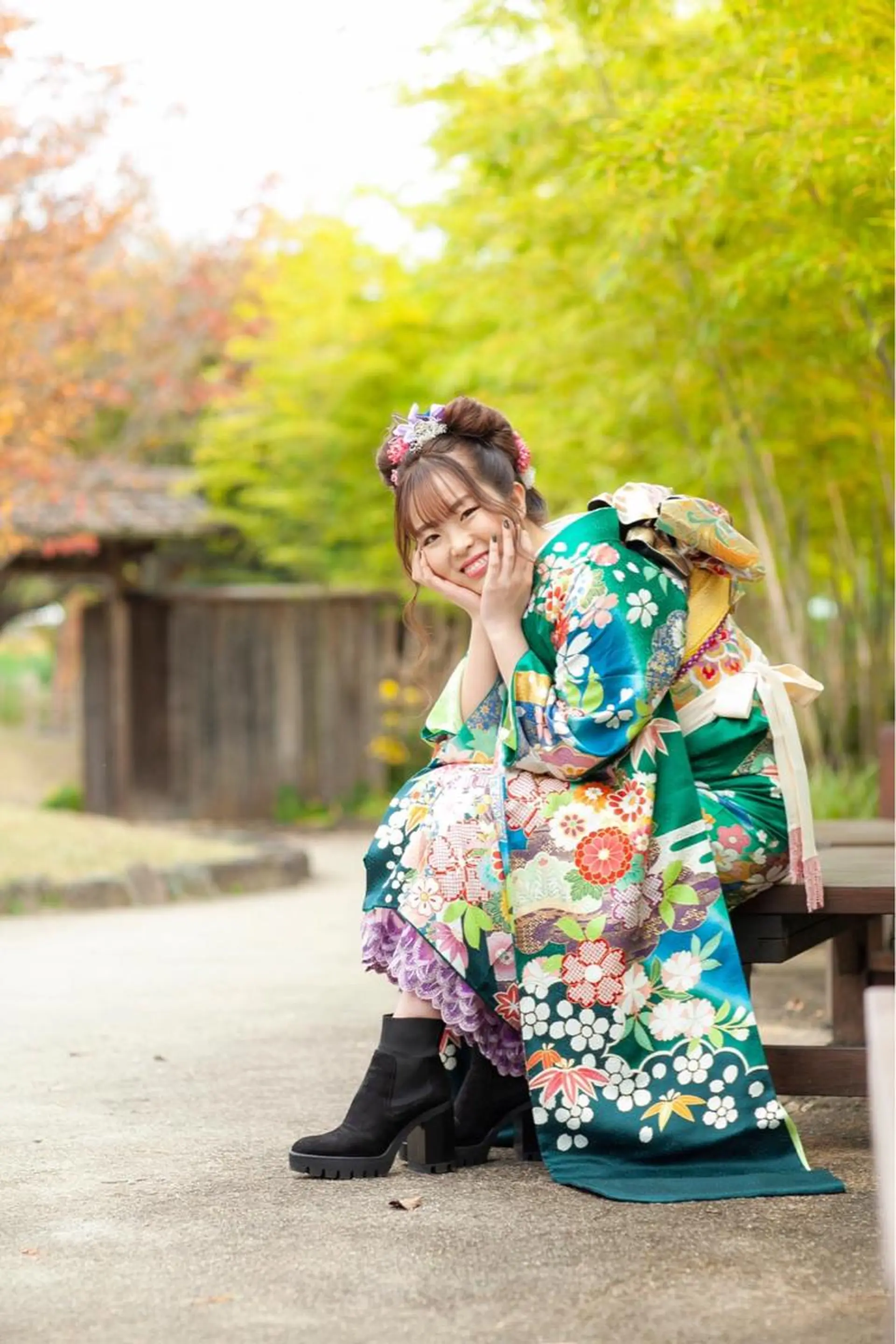 セミロング ヘアアレンジ 成人式 Kanani所属・田中 佐枝子のヘアスタイル