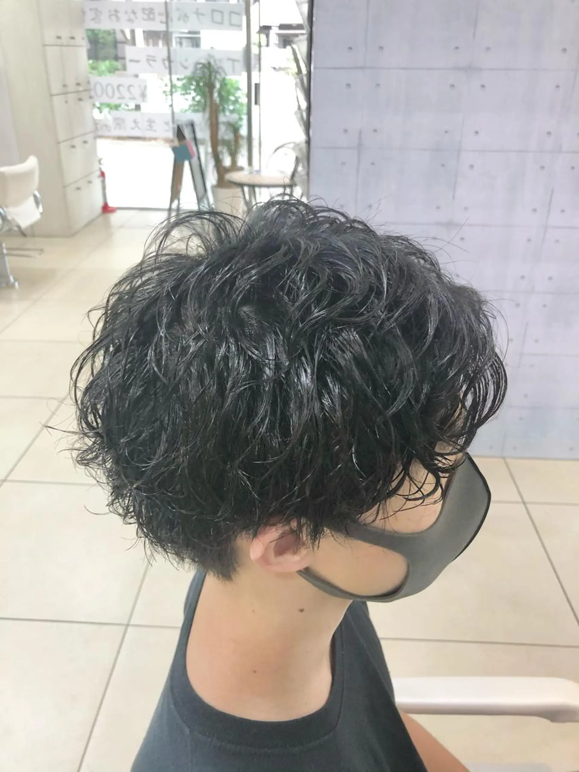 ショート パーマ メンズ 髪質改善× ハイライト溝江のヘアスタイル