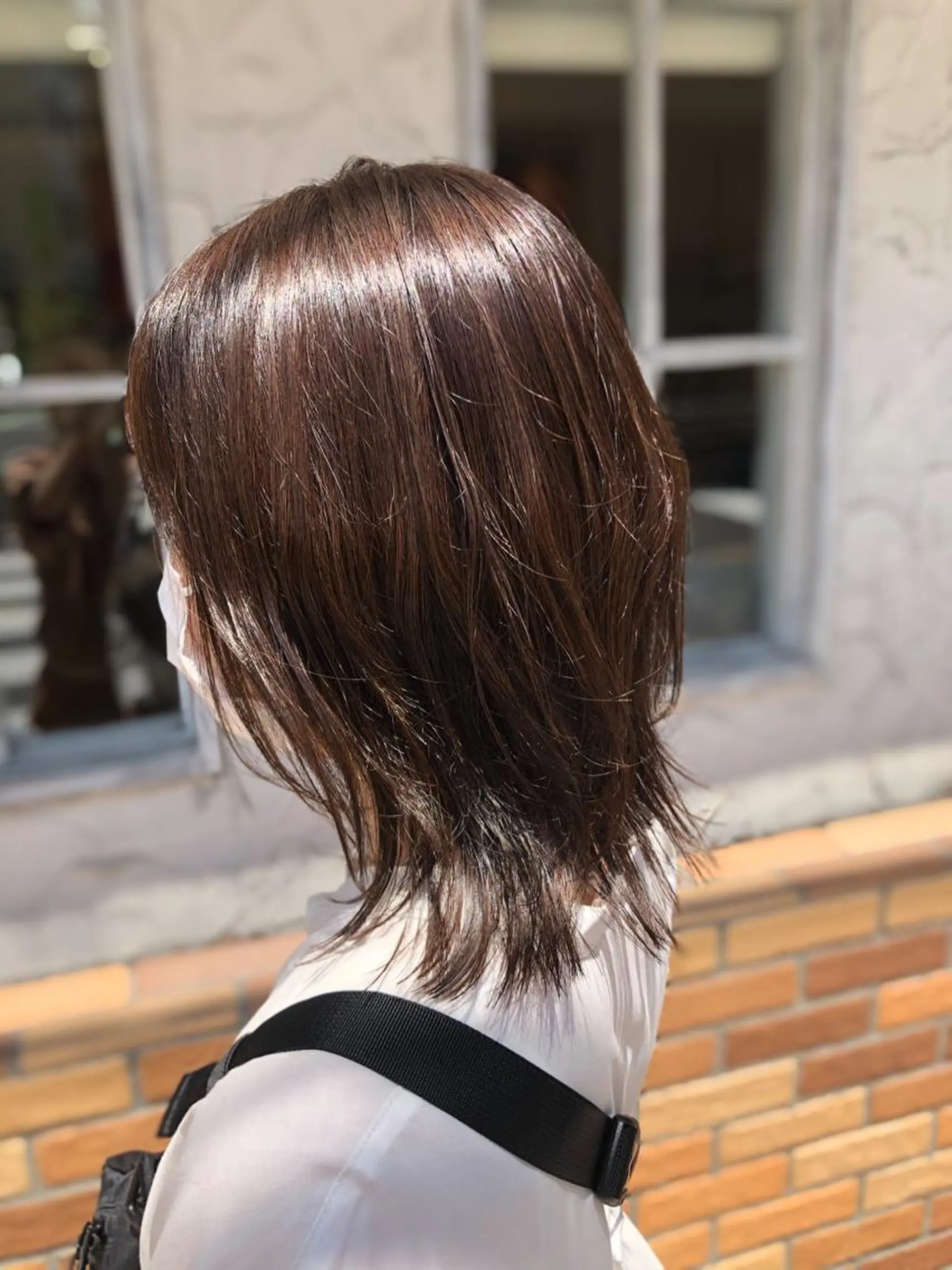 ミディアム ボブレイヤー ボブ レイヤーカット 外ハネヘア カット ヘアカラー トリートメント Amour 二子玉川所属・伊藤 みきのヘアスタイル