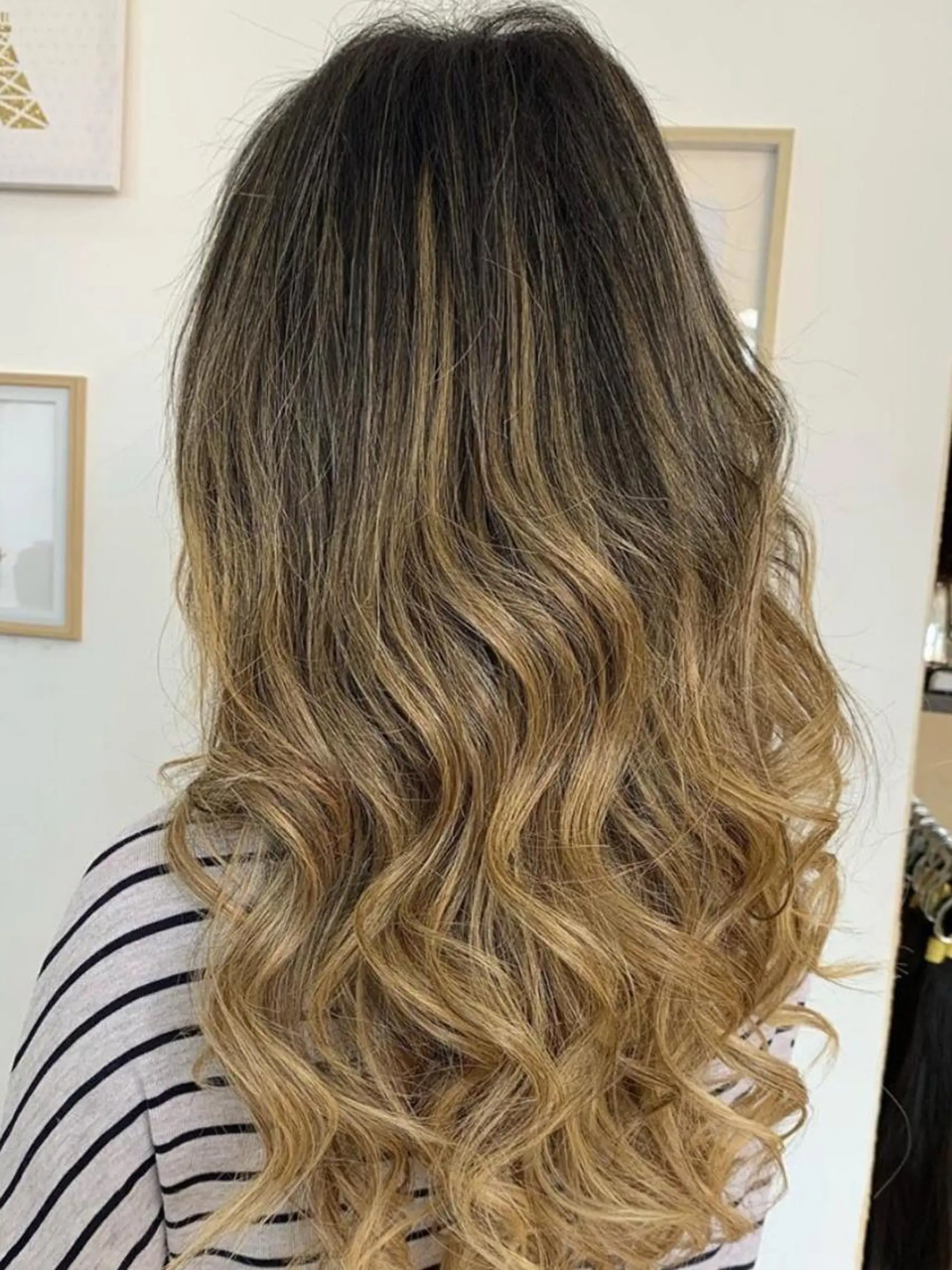 ロング カラー パーマ ヘアアレンジ チビ編み込みエクステ シールEXどぅ〜すのヘアスタイル