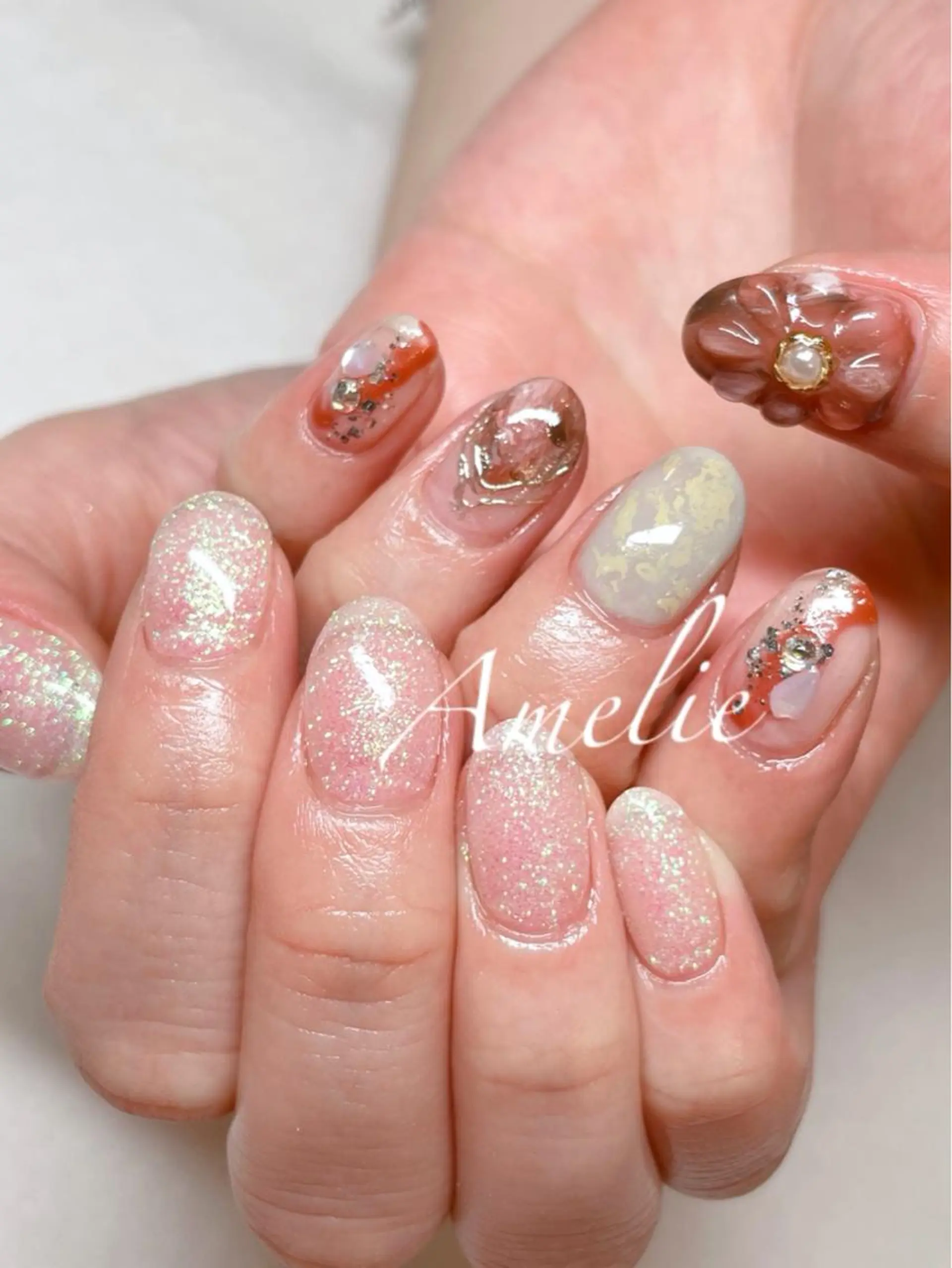 ネイル ジェルネイル ラメ(グリッター) ニュアンスネイル ワンカラーネイル パラジェル yo koのネイルデザイン