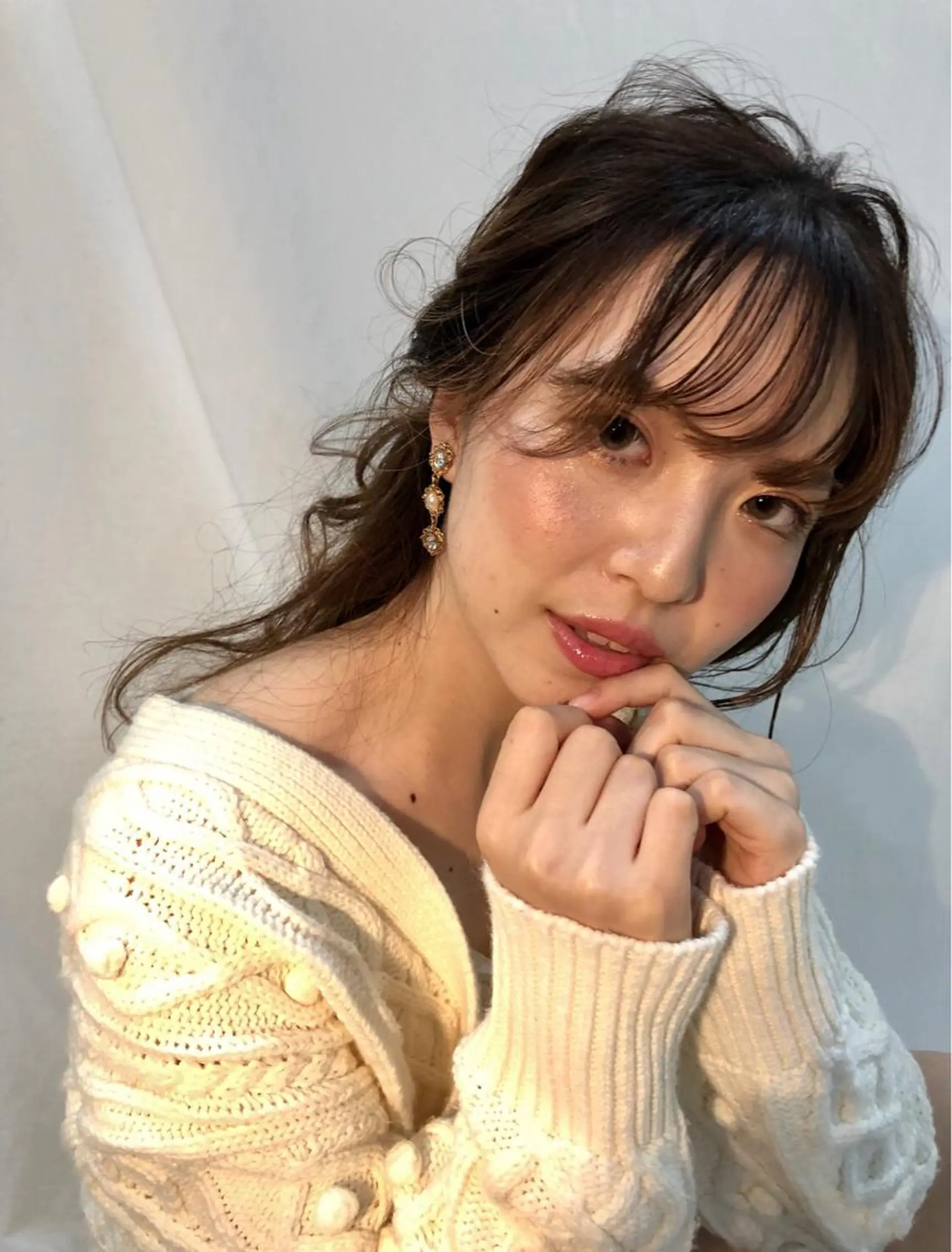 セミロング カラー カット ヘアカラー 岩田 萌那のヘアスタイル