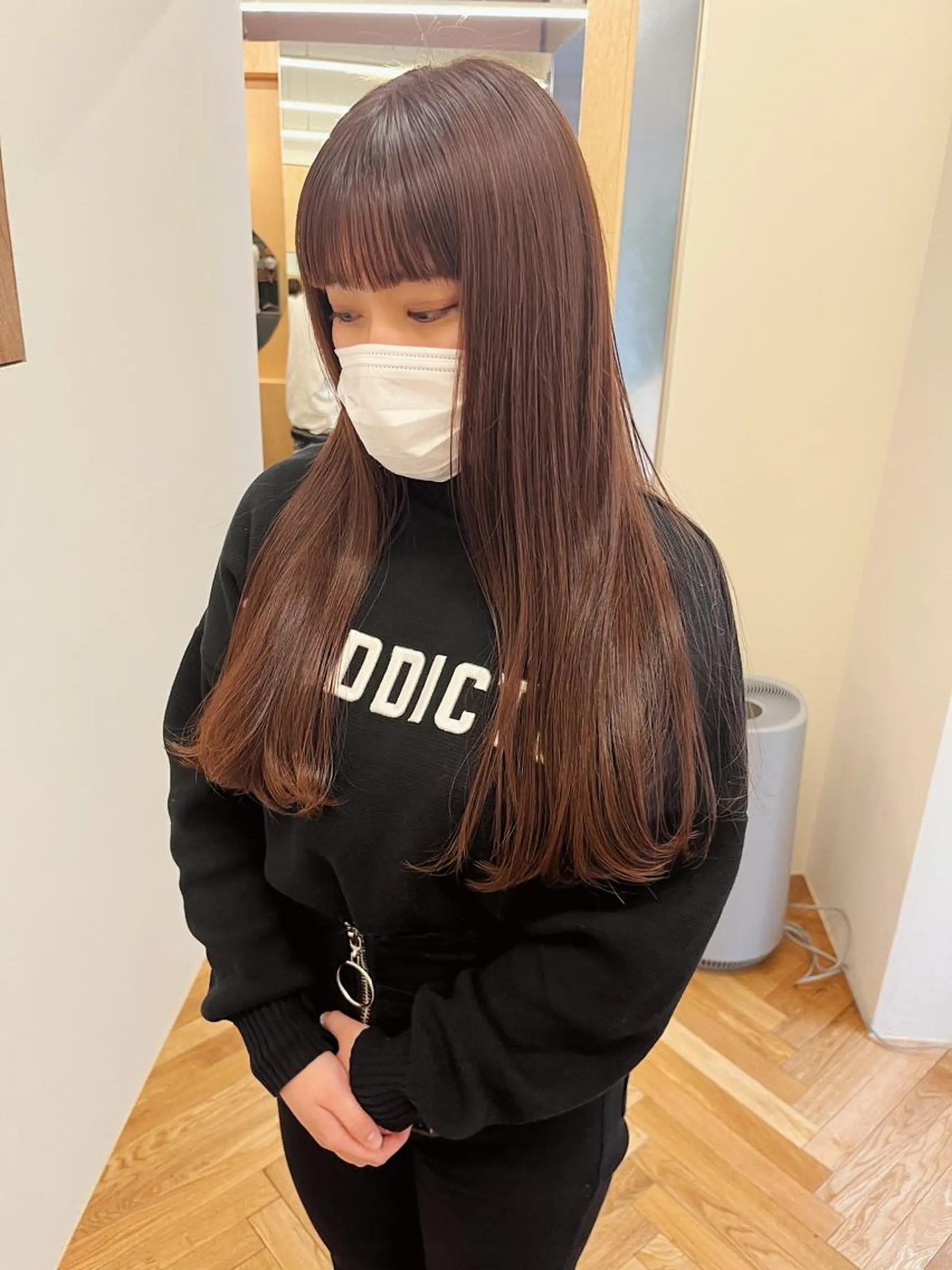 ロング カラー ベージュカラー ブラウンカラー オレンジ オレンジブラウン 西山 紗耶香🪽 透明感カラー/ボブのヘアスタイル