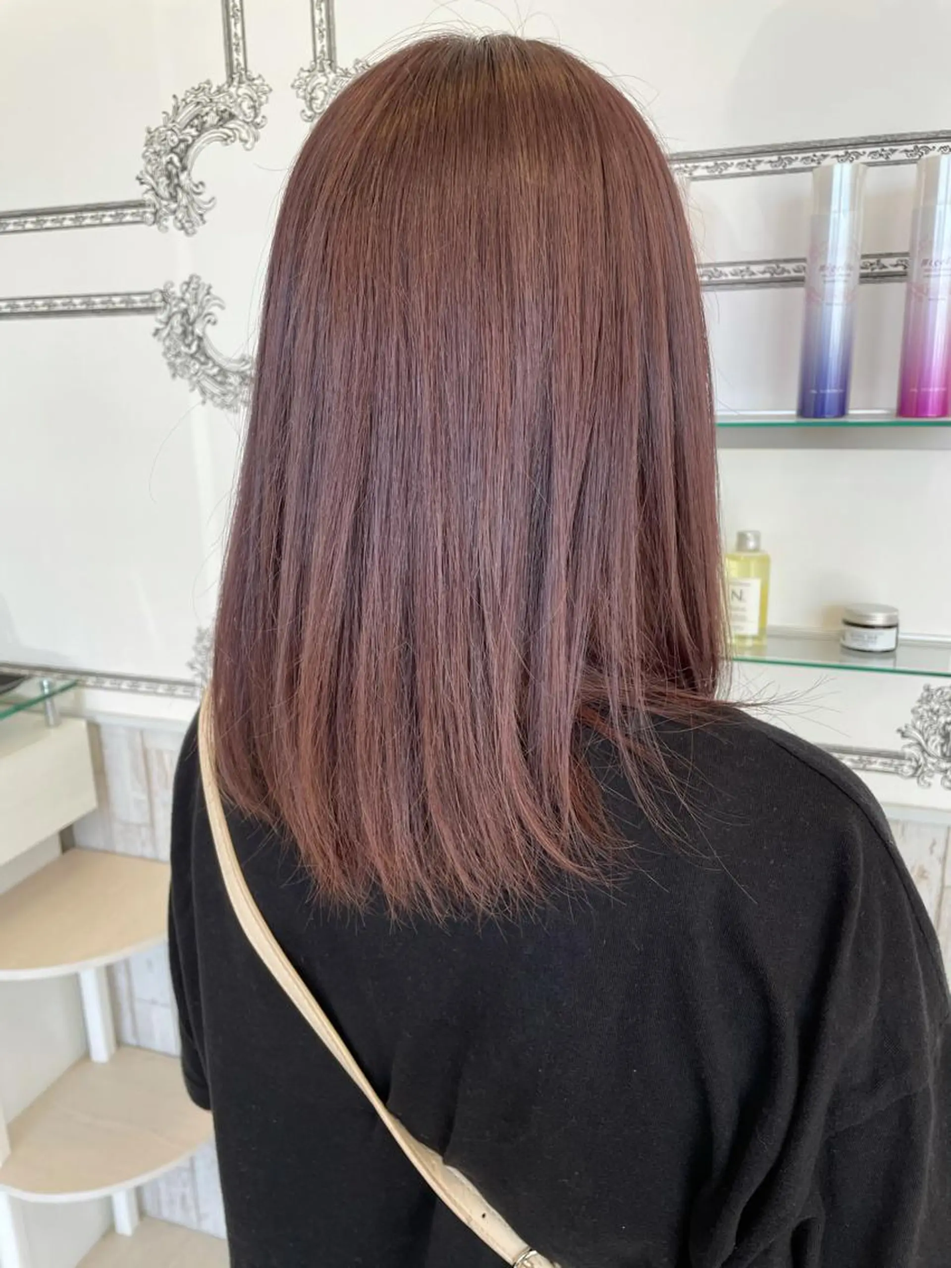 ミディアム ヘアカラー 岡本 健秀のヘアスタイル