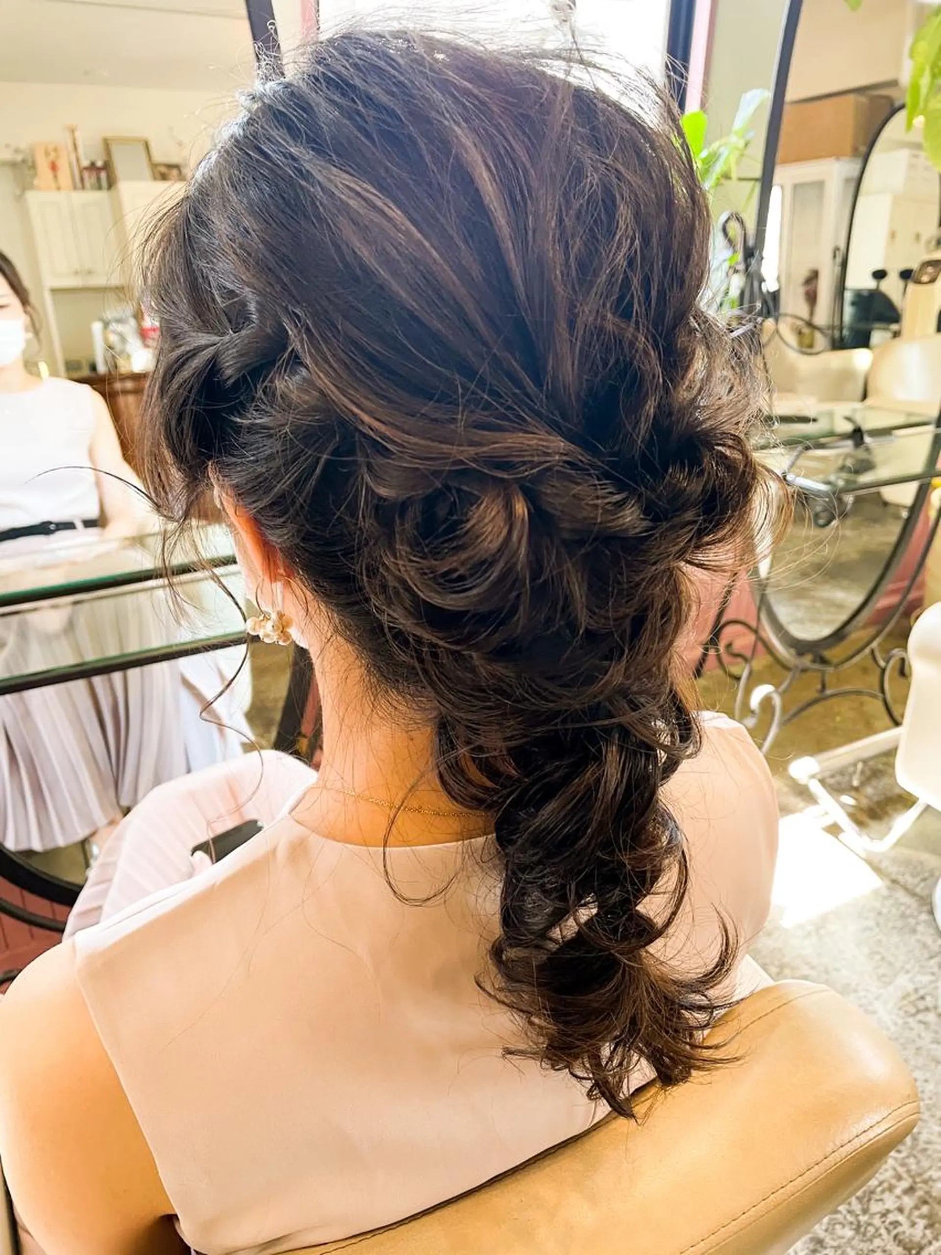 セミロング カラー パーマ ヘアアレンジ メンズ ヘアセット 表参道Lise おおいしおりのヘアスタイル