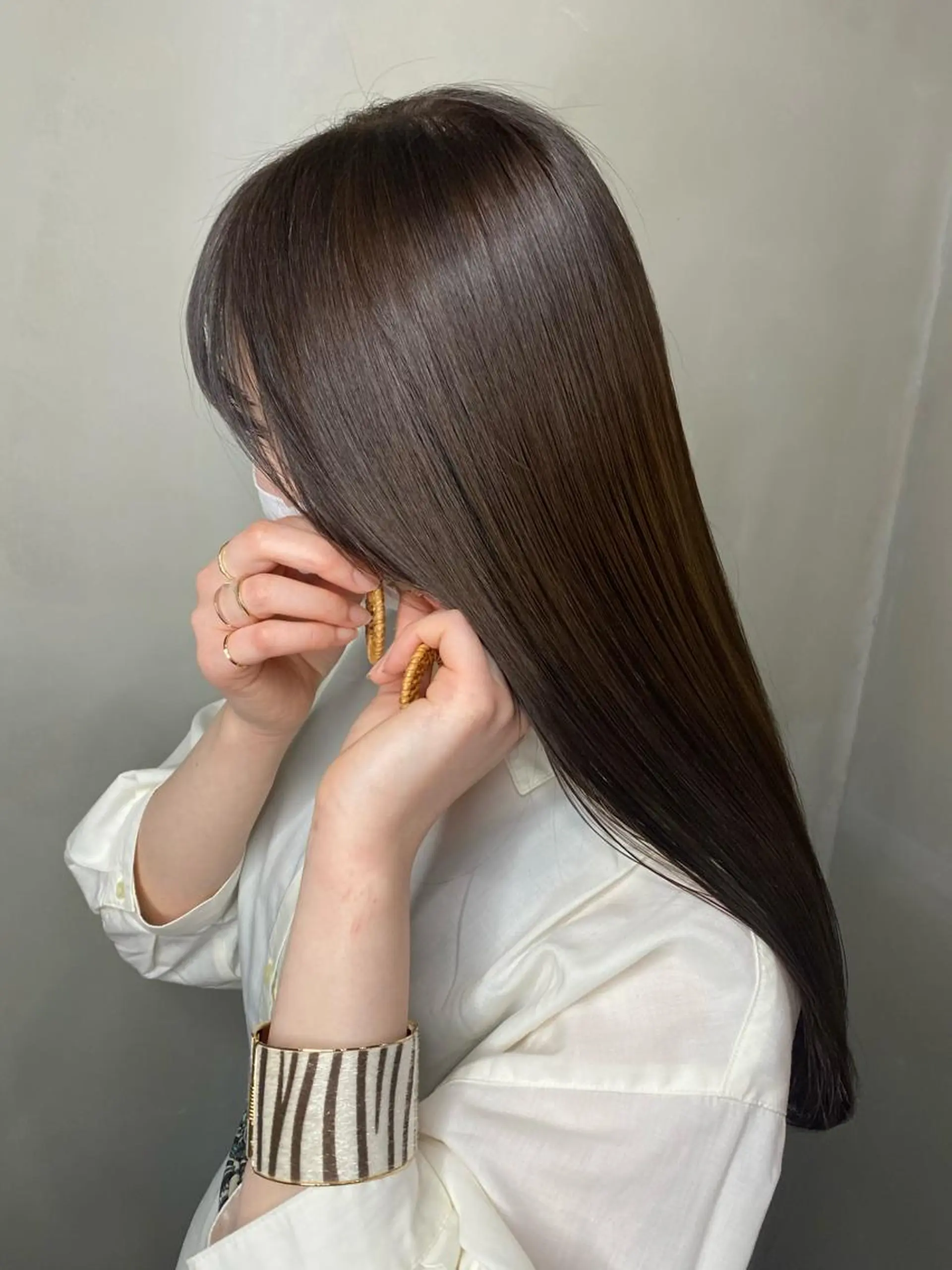 ロング カラー グレージュ シアーグレージュ 【副店長】DAYS 2nd 久木山湧也のヘアスタイル