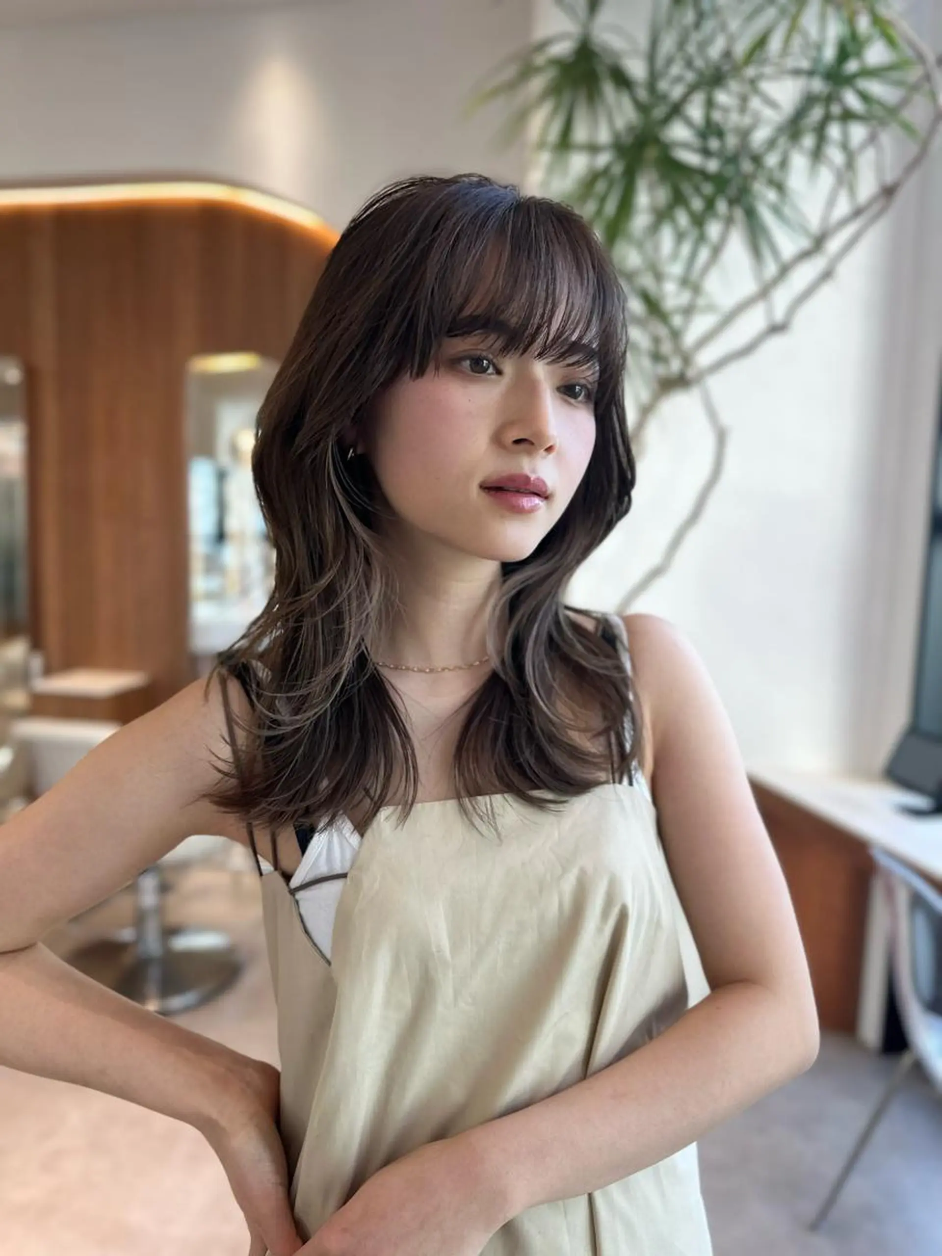 ミディアム カラー 韓国レイヤー🇰🇷 韓国研修◎渋谷カイトのヘアスタイル