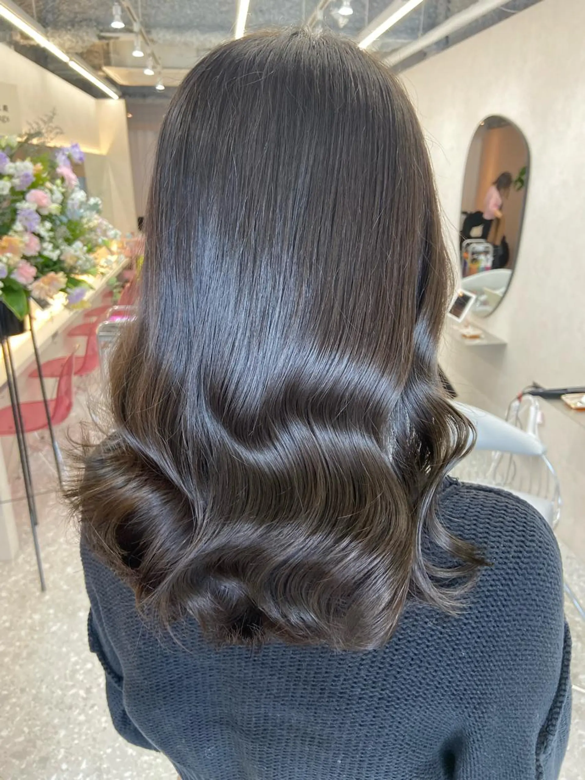 セミロング カラー ベージュカラー オリーブベージュ 韓国風ヘア カット ヘアカラー トリートメント 新宿/韓国ヘア 中明度カラー/かやのヘアスタイル