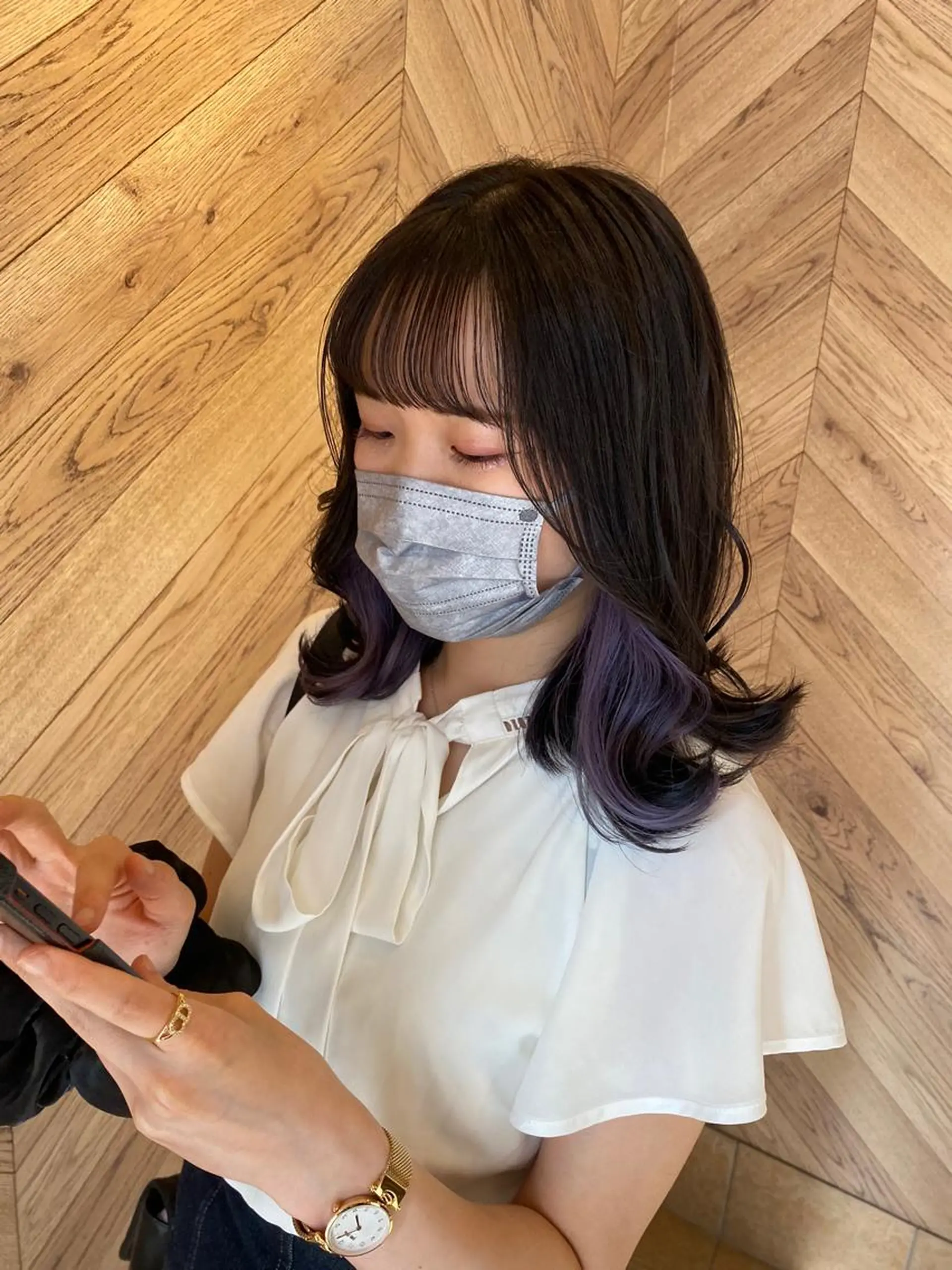 ミディアム カラー Rinka/梅田/ 透け感カラー🤎のヘアスタイル