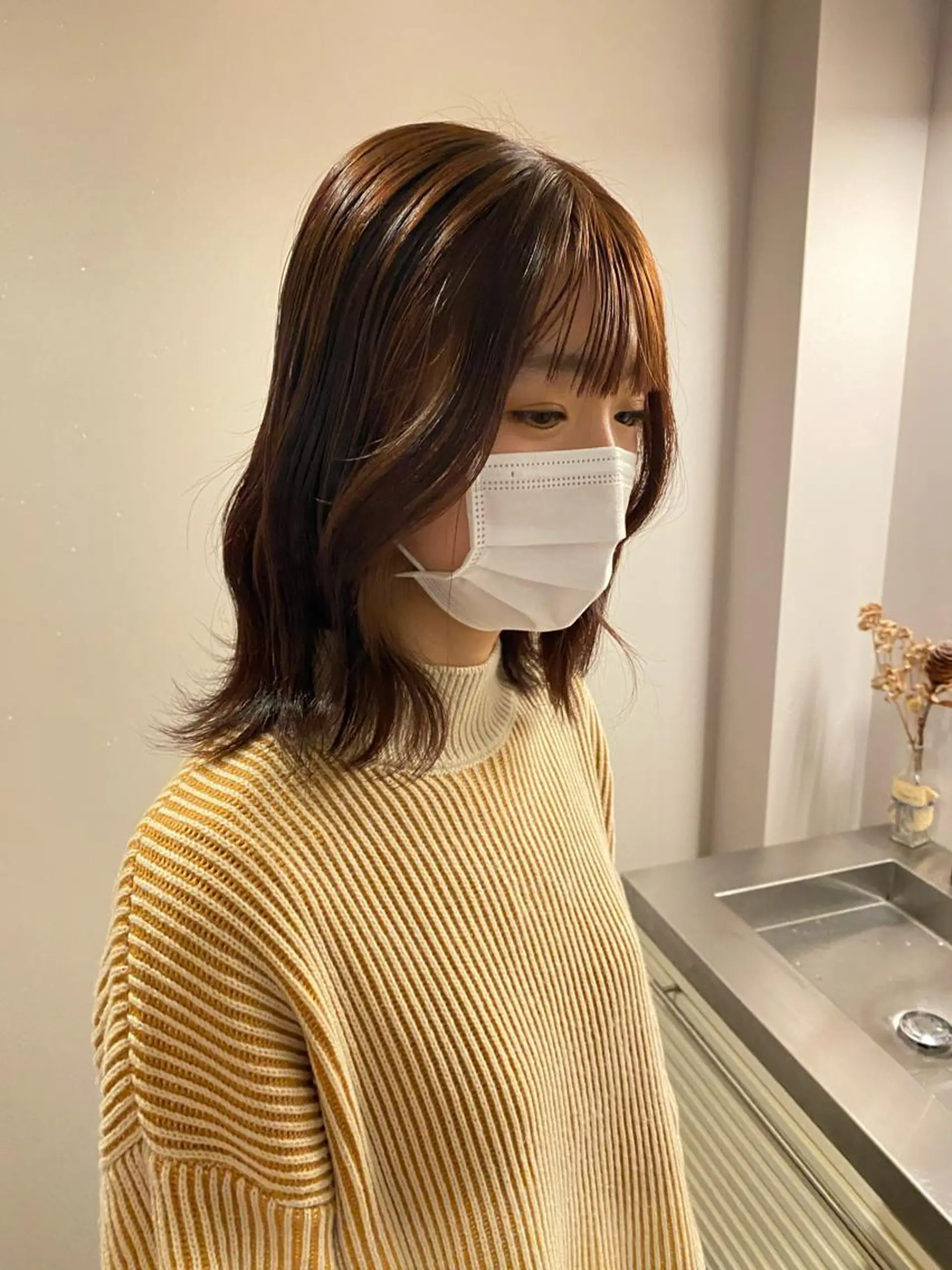 ミディアム カラー ヘアアレンジ メンズ キッズ ネイル マツエク・マツパ アイブロウ chapter問屋町 💘小室明華のヘアスタイル