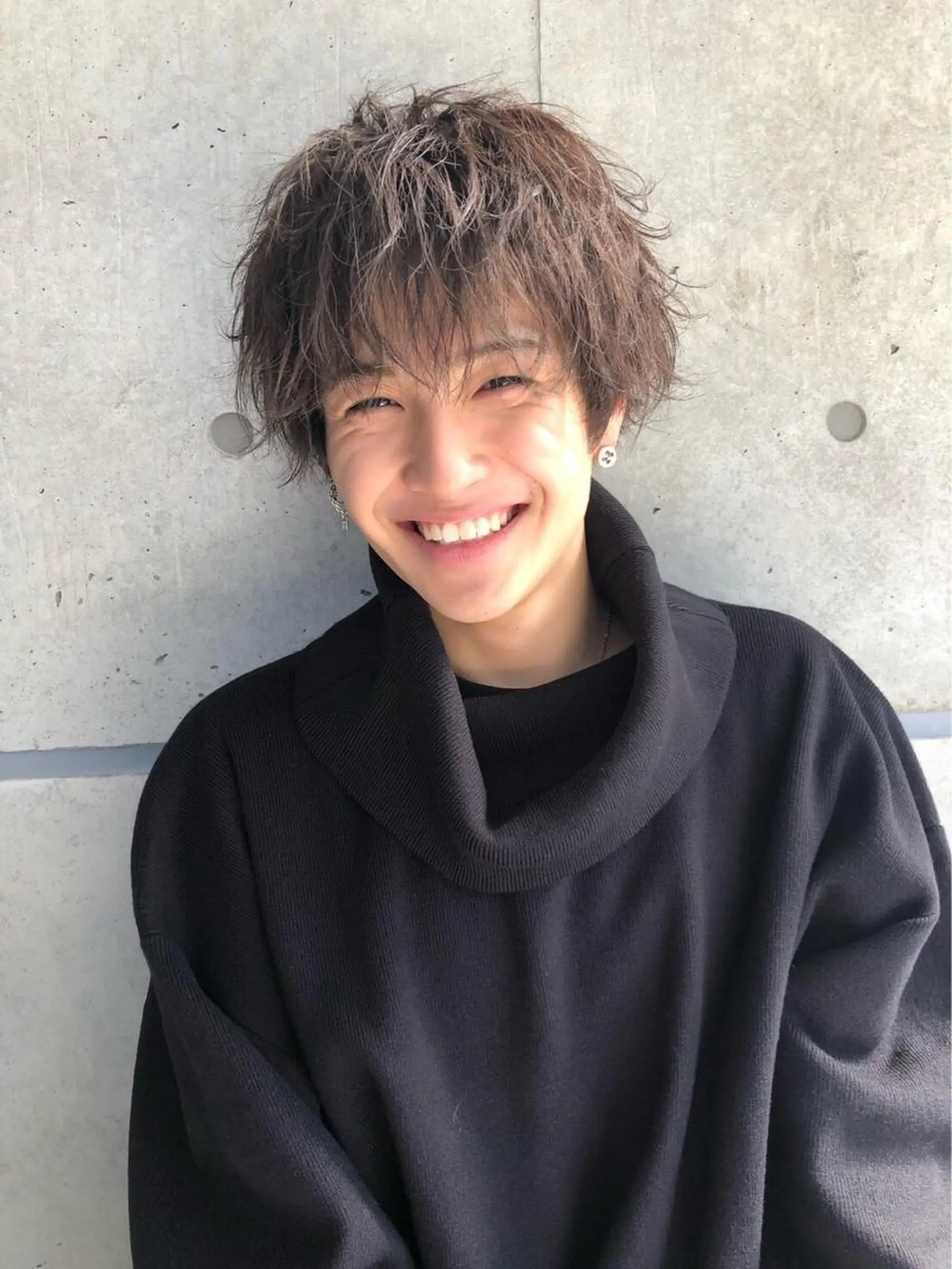 ショート パーマ メンズ 赤み消し🌿 透明感カラー🫧のヘアスタイル