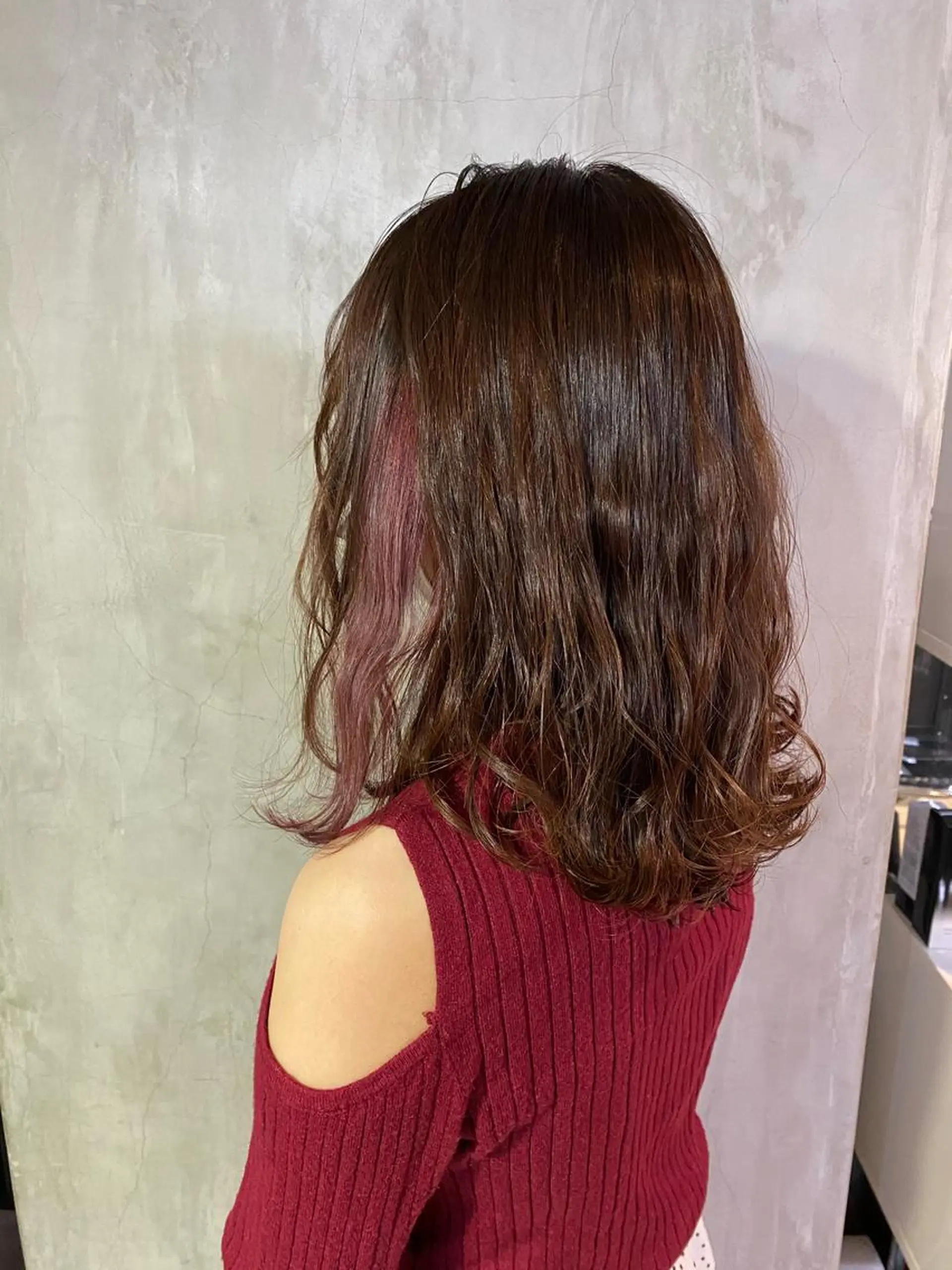 ミディアム カラー ヘアアレンジ 切りっぱなしボブ/ デザインカラー店長のヘアスタイル