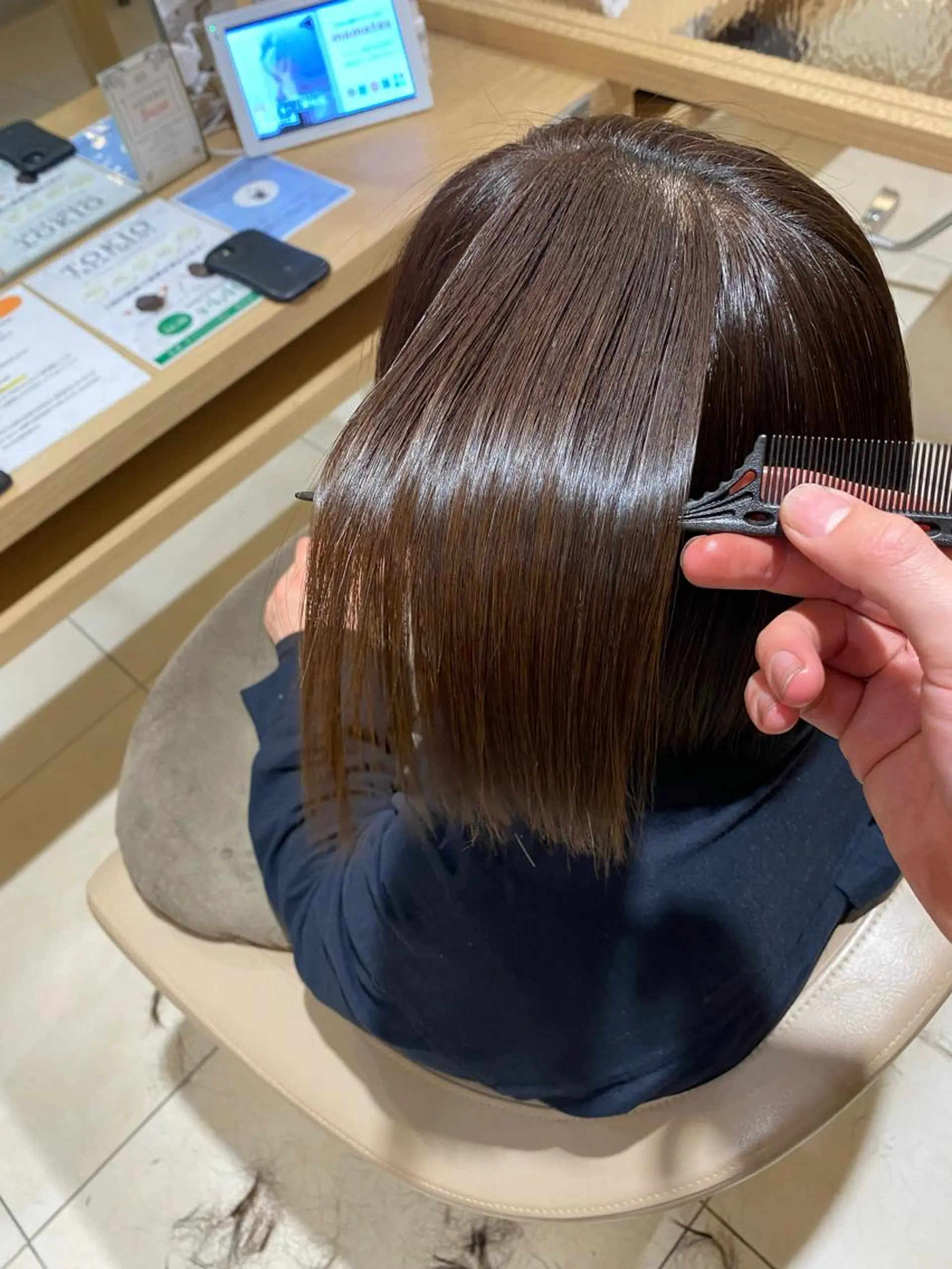 ミディアム カット 縮毛矯正 トリートメント 巻ける縮毛矯正 髪質改善フルカワのヘアスタイル