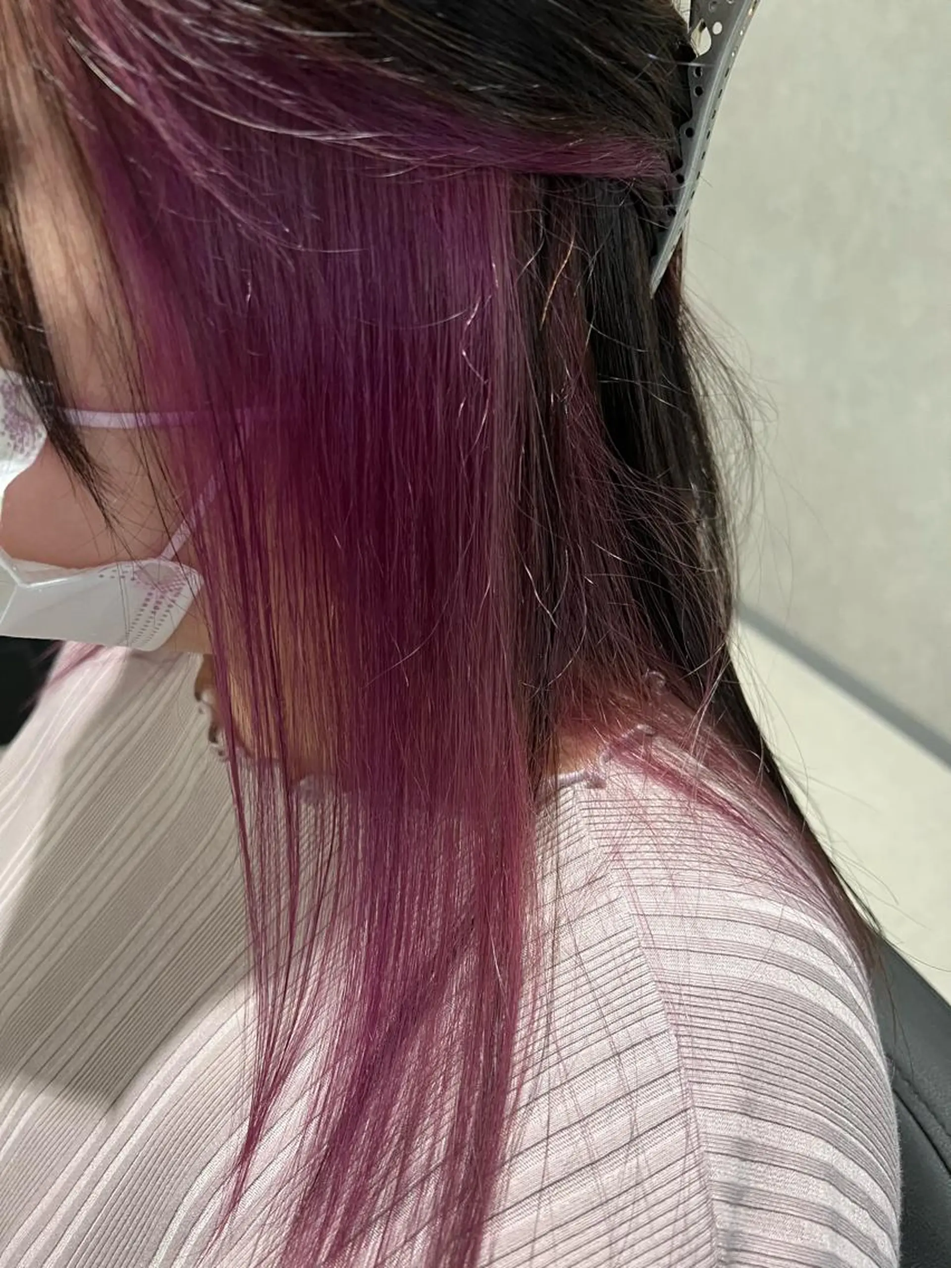 ロング カラー ピンクカラー パープルカラー mimiiy梅田 中崎町ハイトーンのヘアスタイル