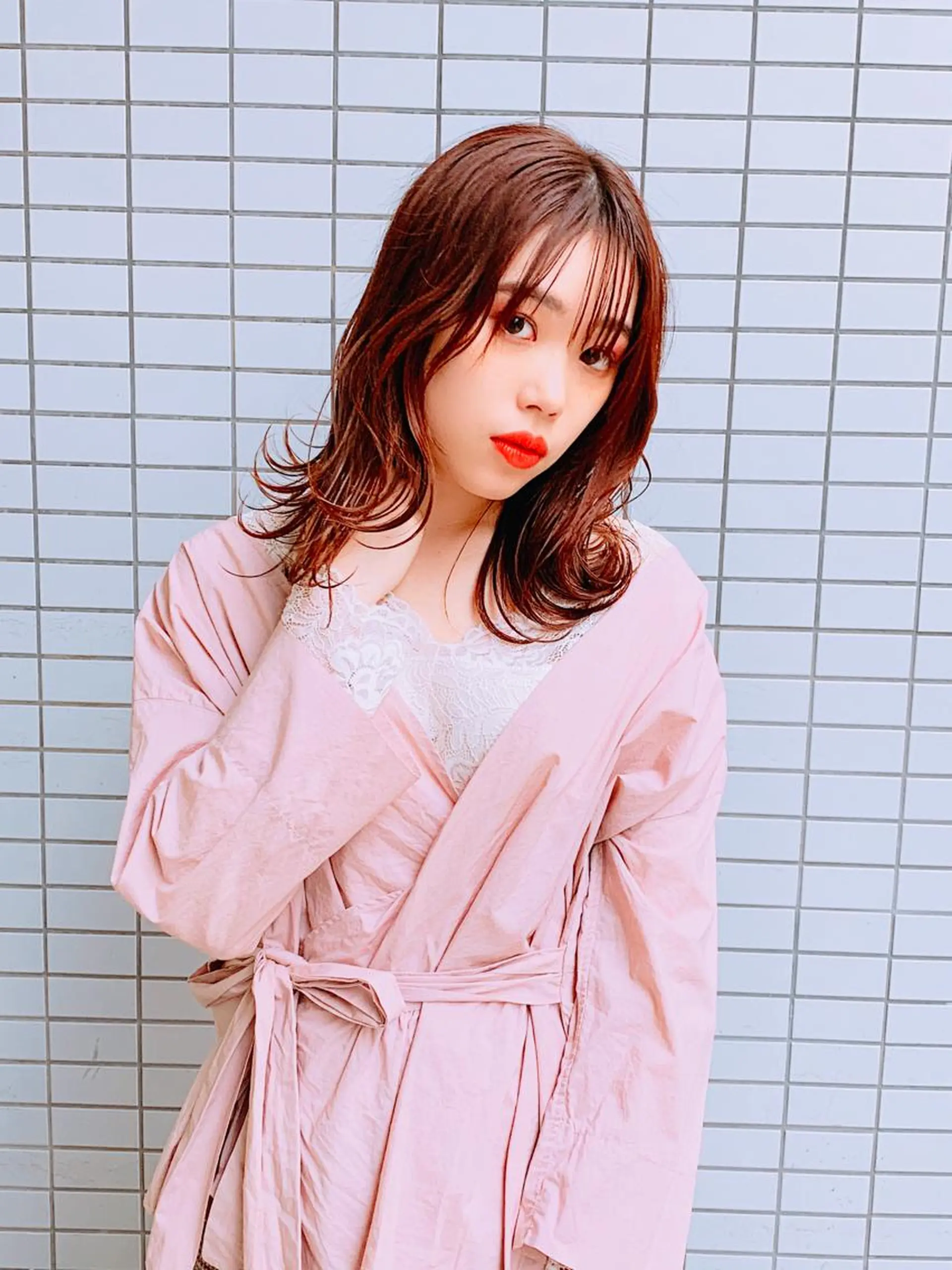 セミロング カラー パーマ ヘアアレンジ 🐮牛島 一貴🐮のヘアスタイル