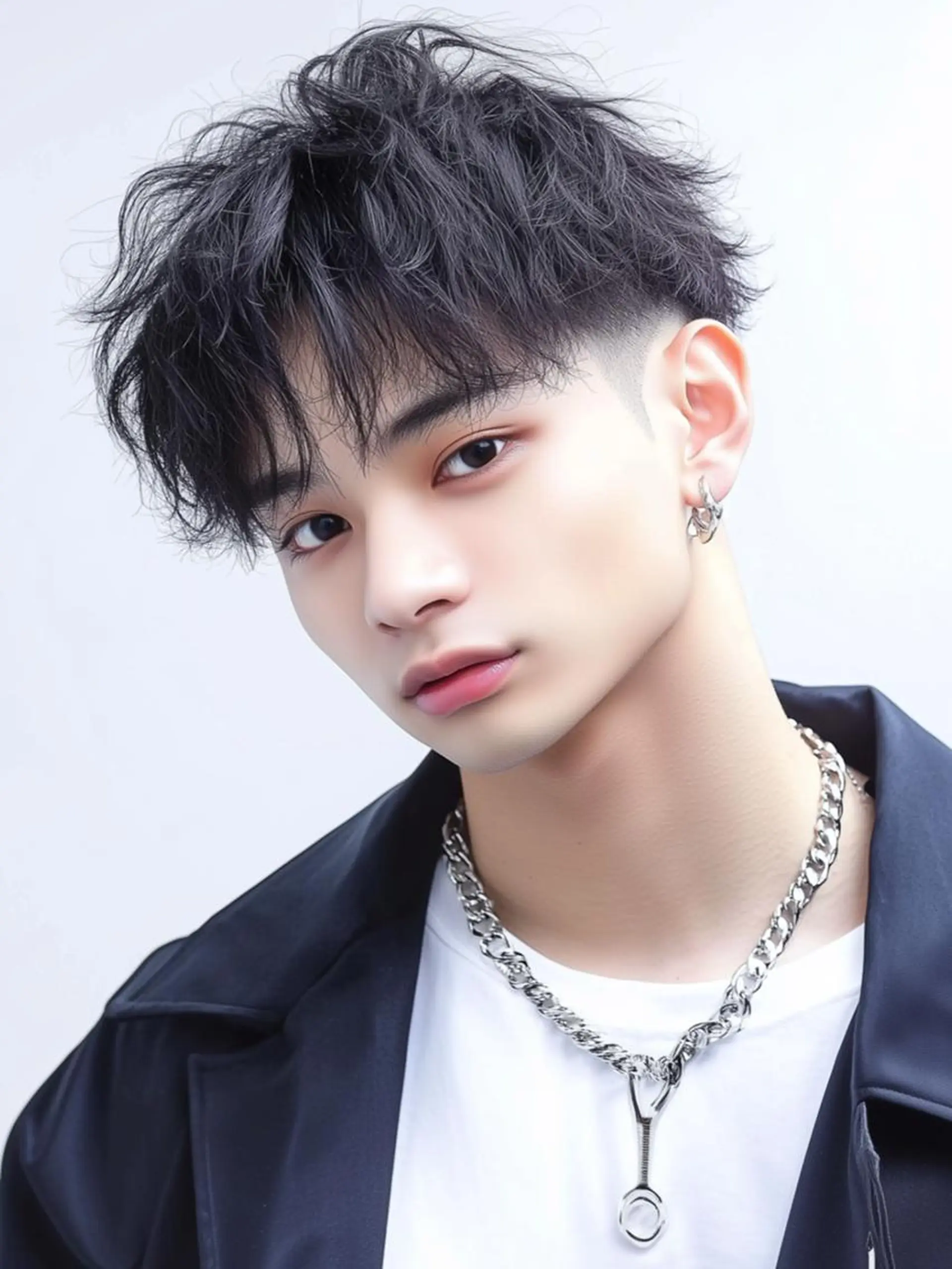 メンズ センターパート フェードカット マッシュ メンズパーマ メンズツイストパーマ men'sカットの 神様　Sky原宿のヘアスタイル