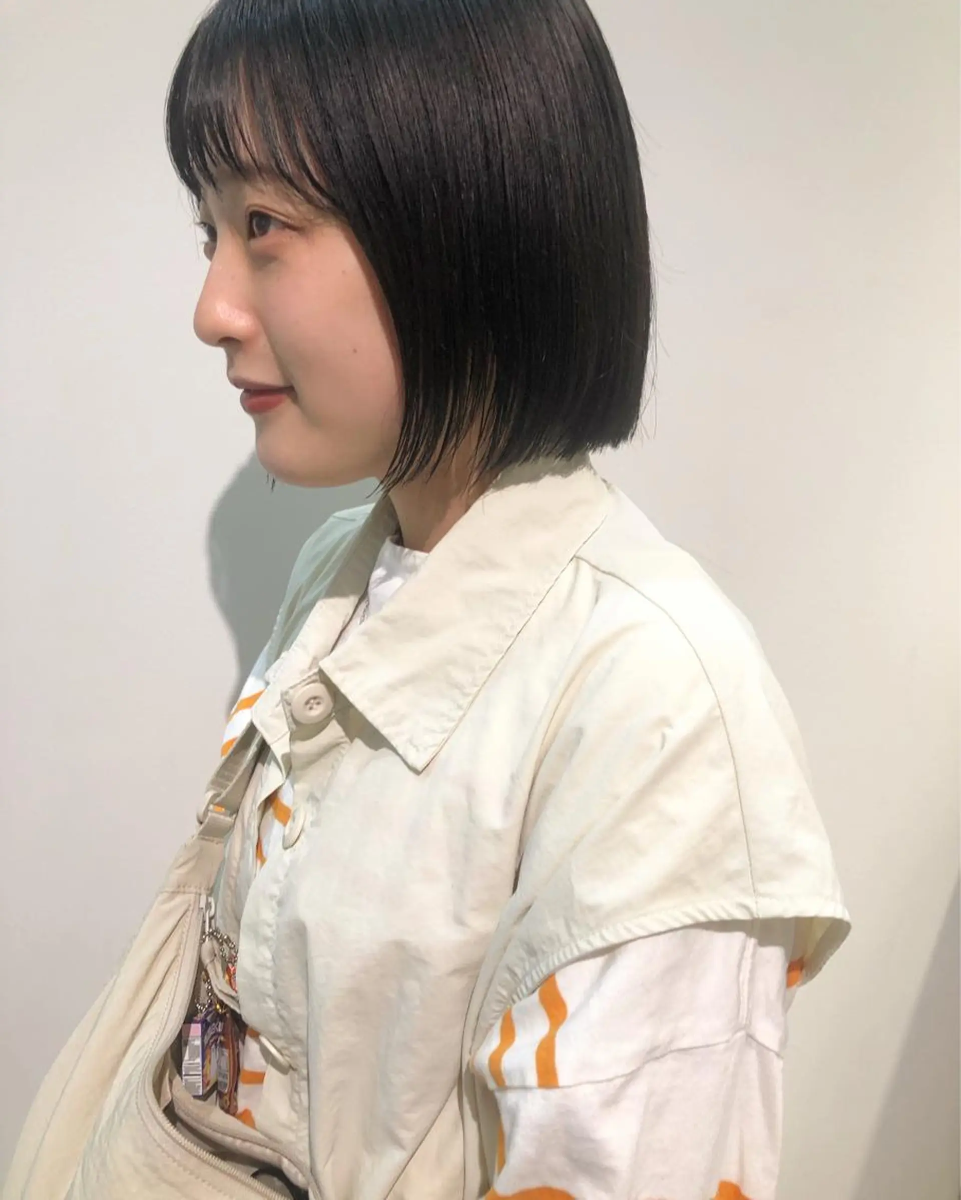 ミディアム カラー ボブ カット 縮毛矯正 トリートメント レイヤー/お顔まわり 暖色カラー🍑Amiのヘアスタイル